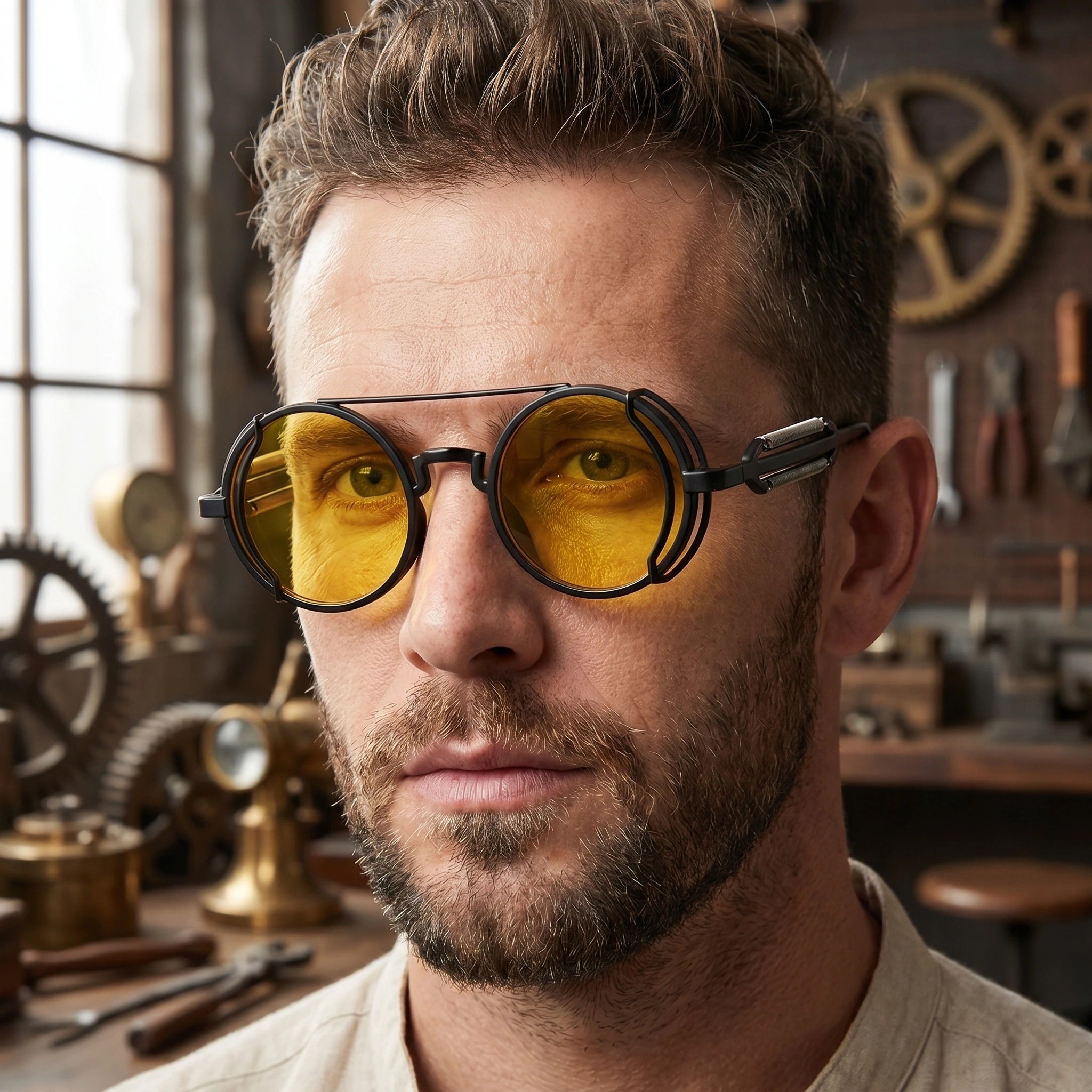 Liam Mens Retro Stylish Round Sunglasses