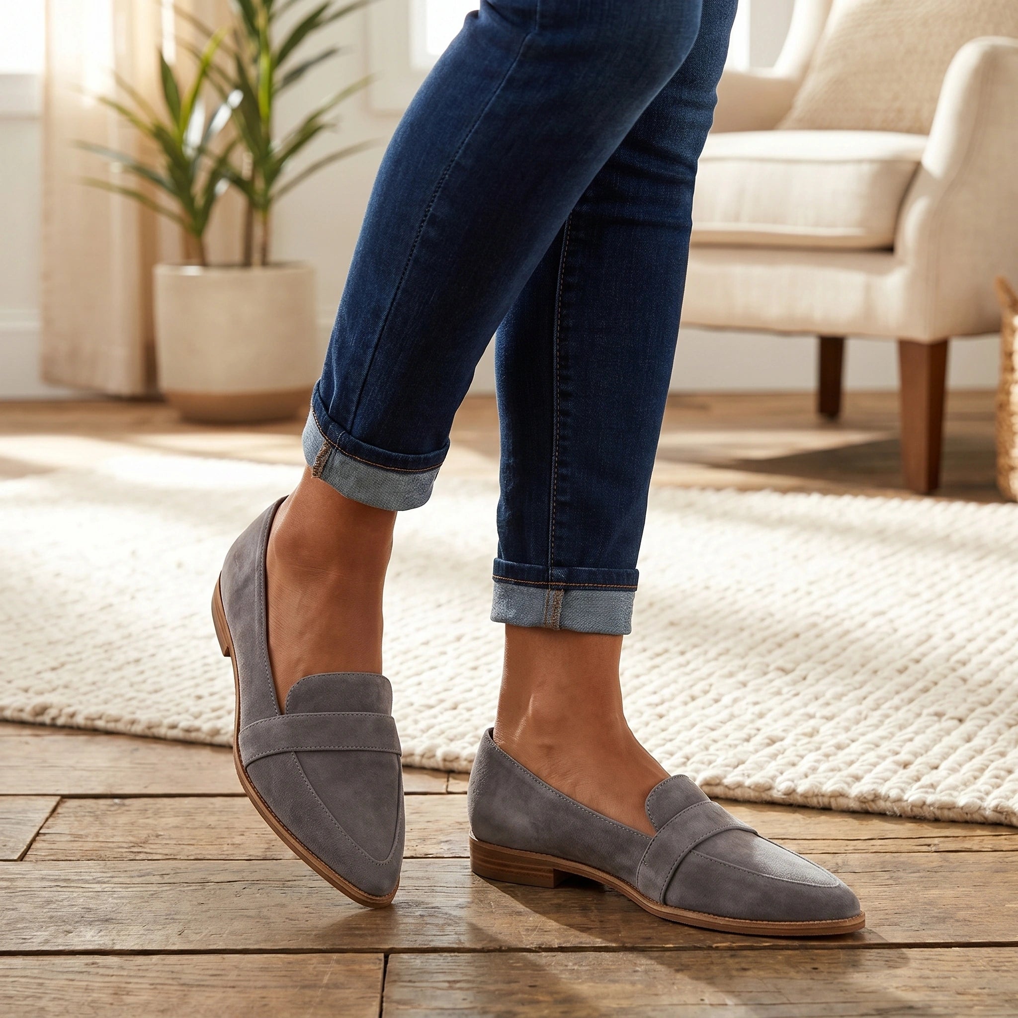 Charlotte Womens Soft Suede Supportive Orthopedic Loafers
