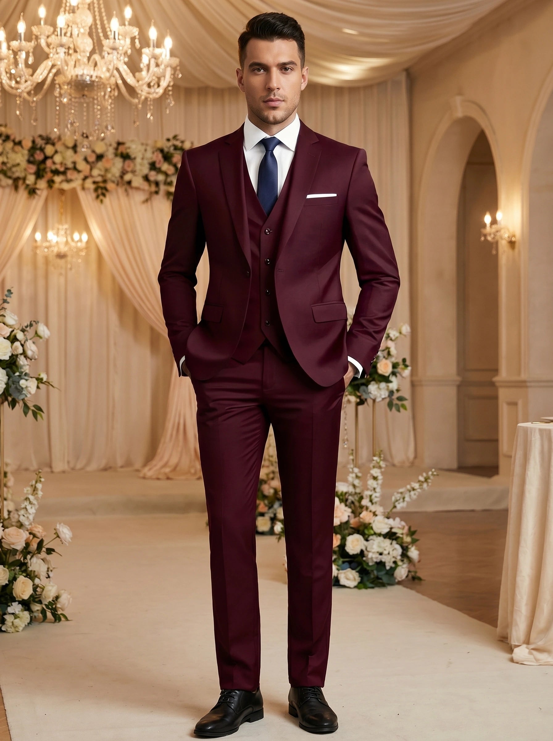 Liam Mens Elegant Tailored Wedding Suit