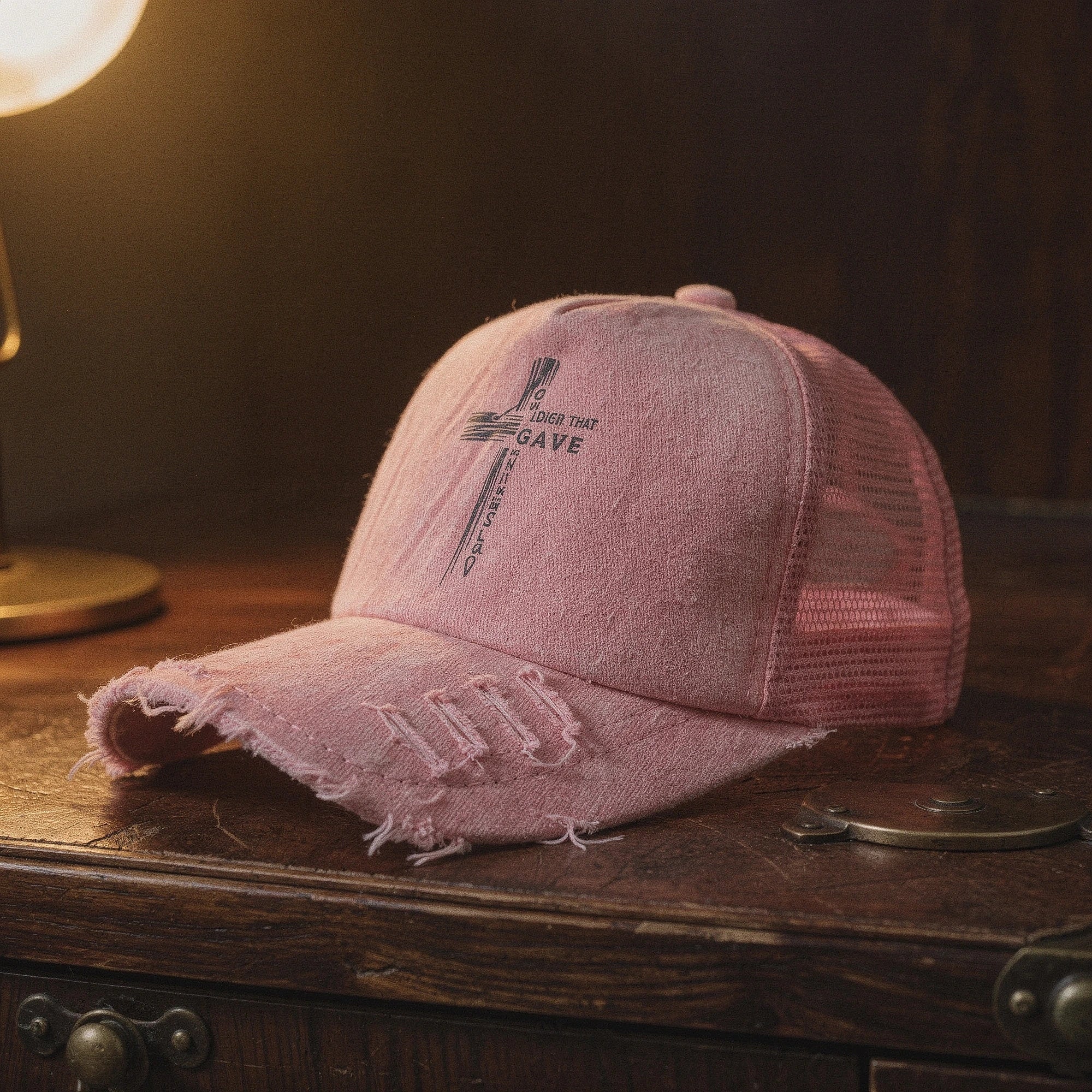 View of a stylish women's summer baseball cap in light beige, featuring breathable fabric and a curved brim