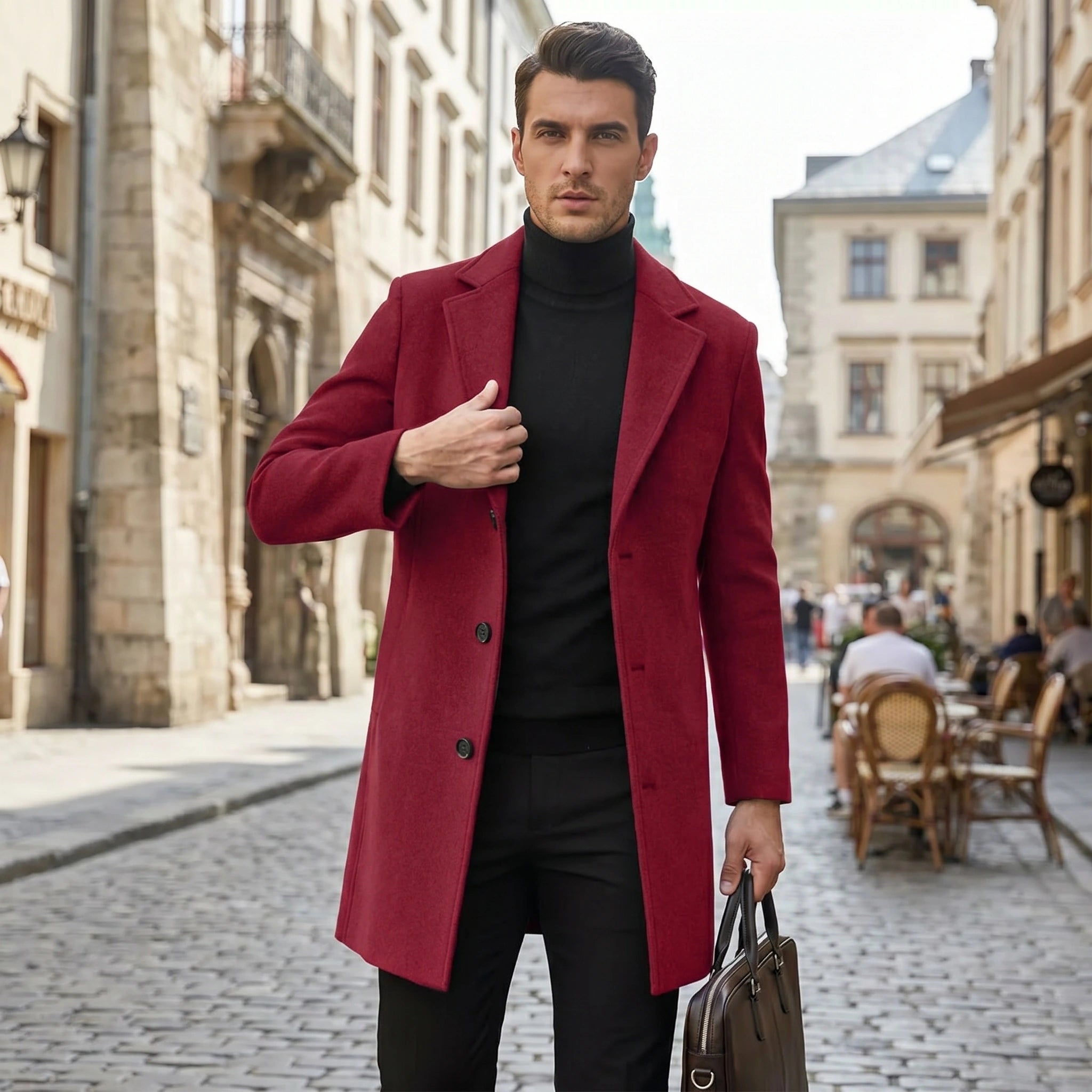 William Mens Stylish Tailored Autumn Trench Coat