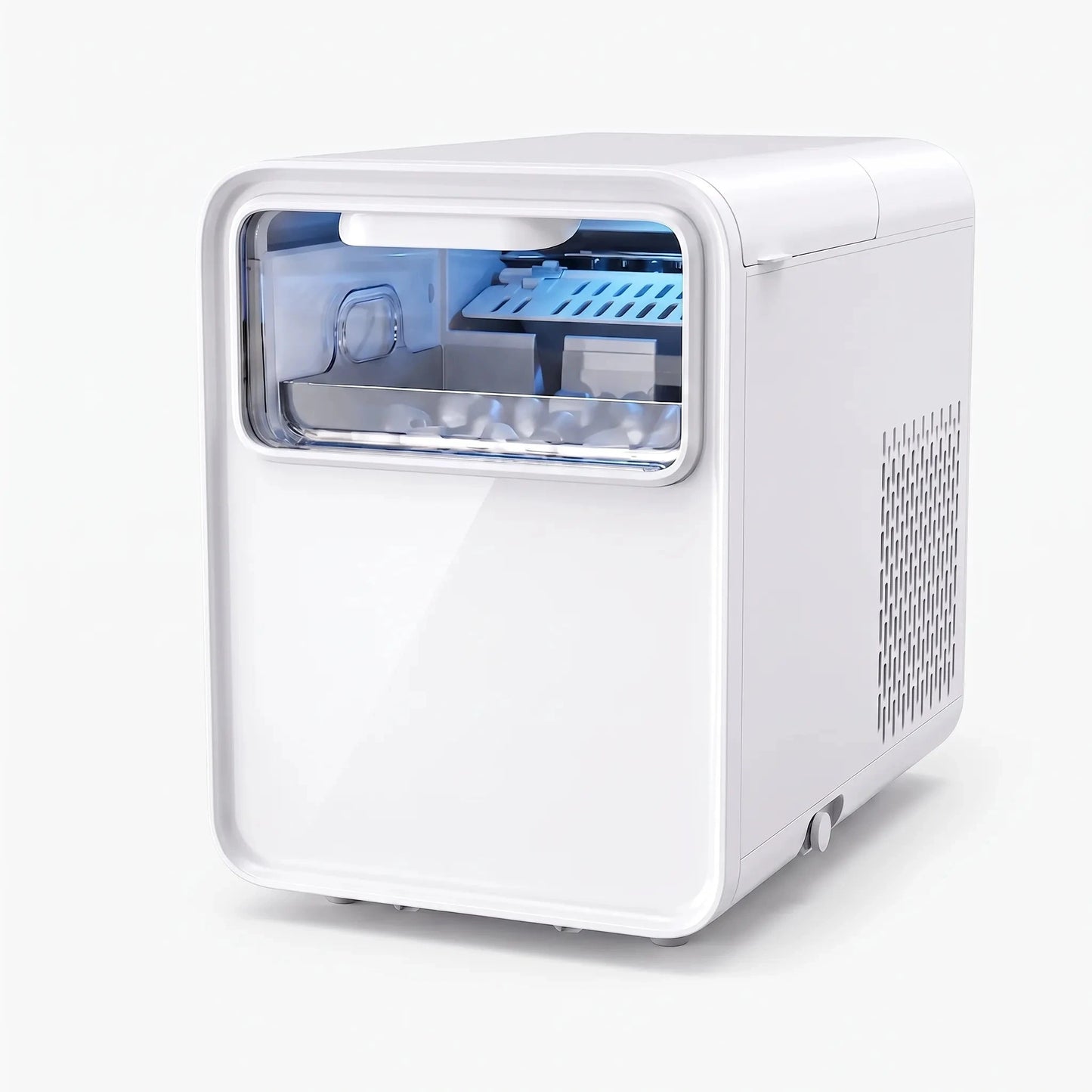 Of the ice maker's control panel highlighting adjustable settings and indicator lights for easy operation