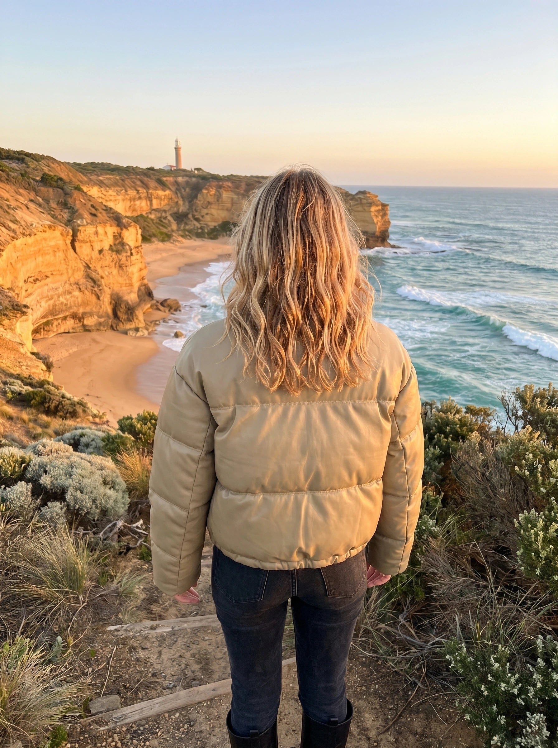 Close up view of the Women's Cozy Relaxed Winter Jacket showing its soft fabric, intricate stitching, and design for ultimate warmth and comfort.