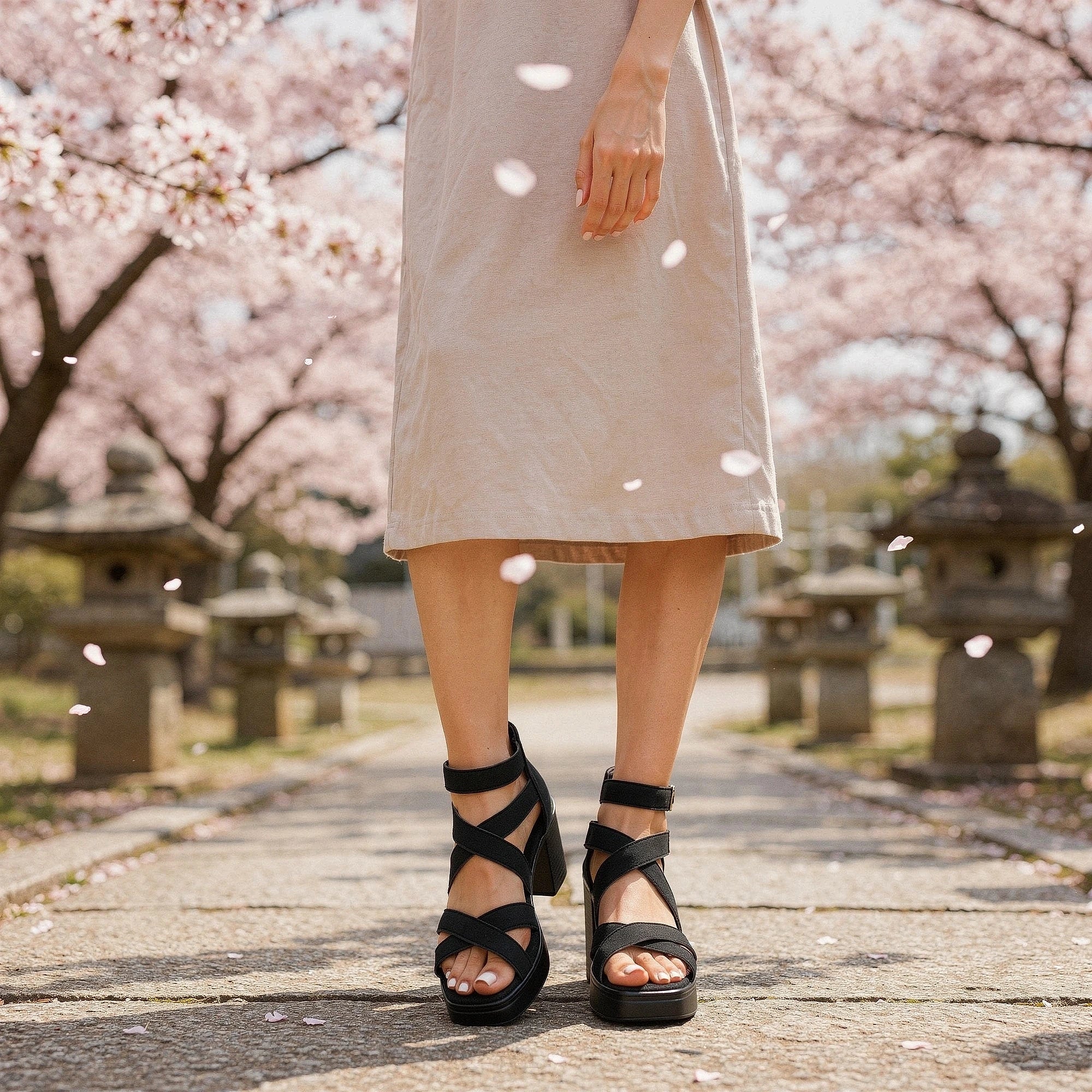 View of aqua blue waterproof platform sandals featuring a stylish strap design and cushioned sole, perfect for summer wear