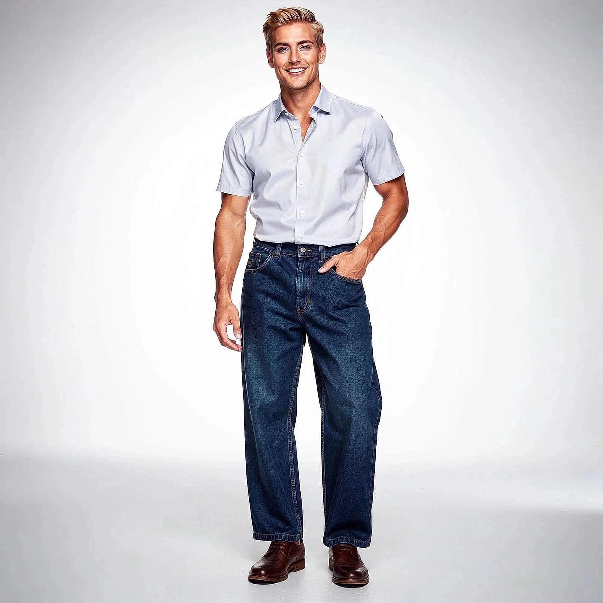 Liam Relaxed Wide Leg Denim Pants