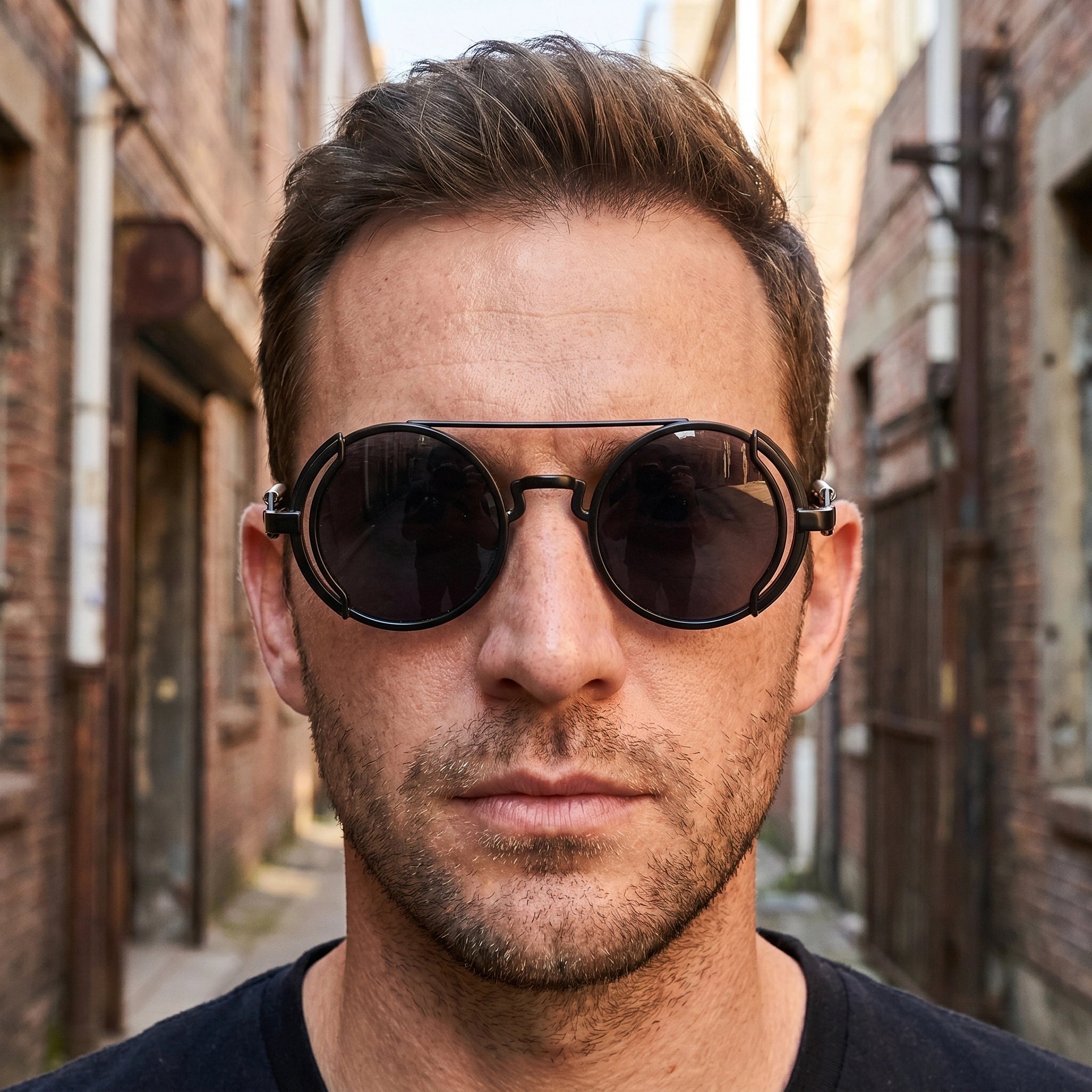 Liam Mens Retro Stylish Round Sunglasses