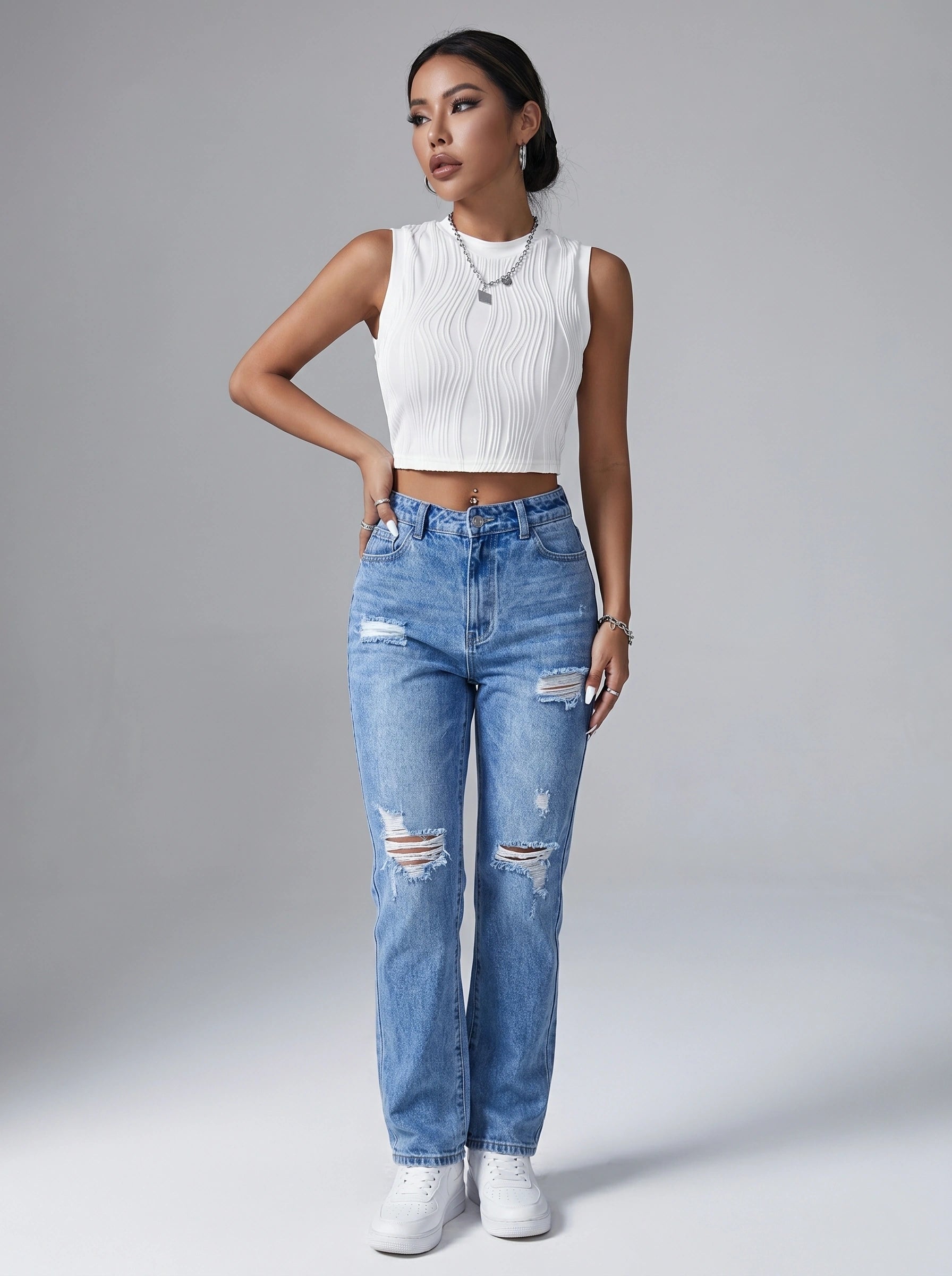 Mia Womens Chic Sleek Summer Crop Top