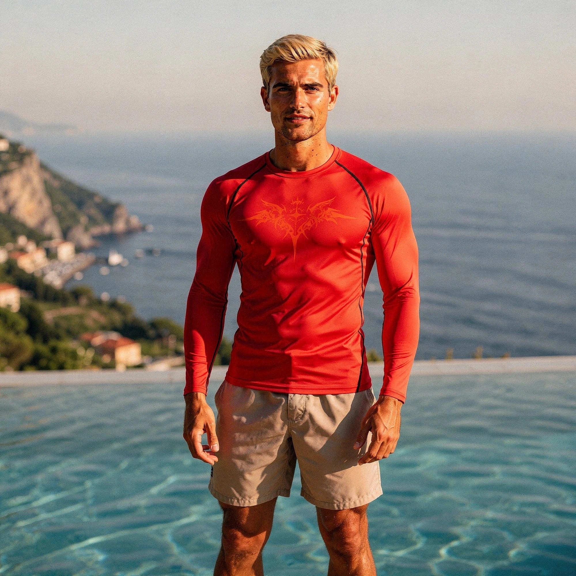 View of a black quick drying compression tee featuring short sleeves and a fitted design, showcasing breathable material