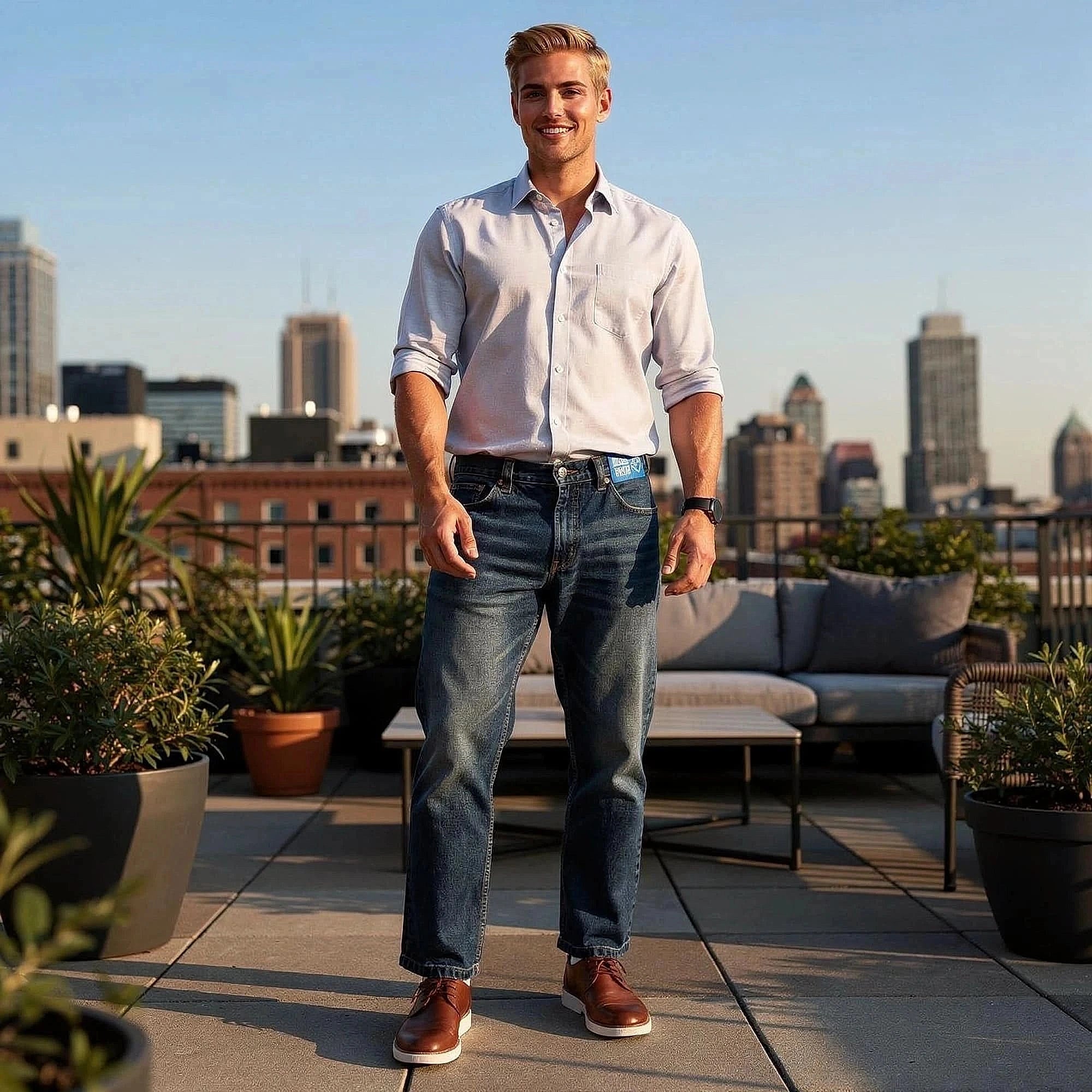 Liam Relaxed Wide Leg Denim Pants