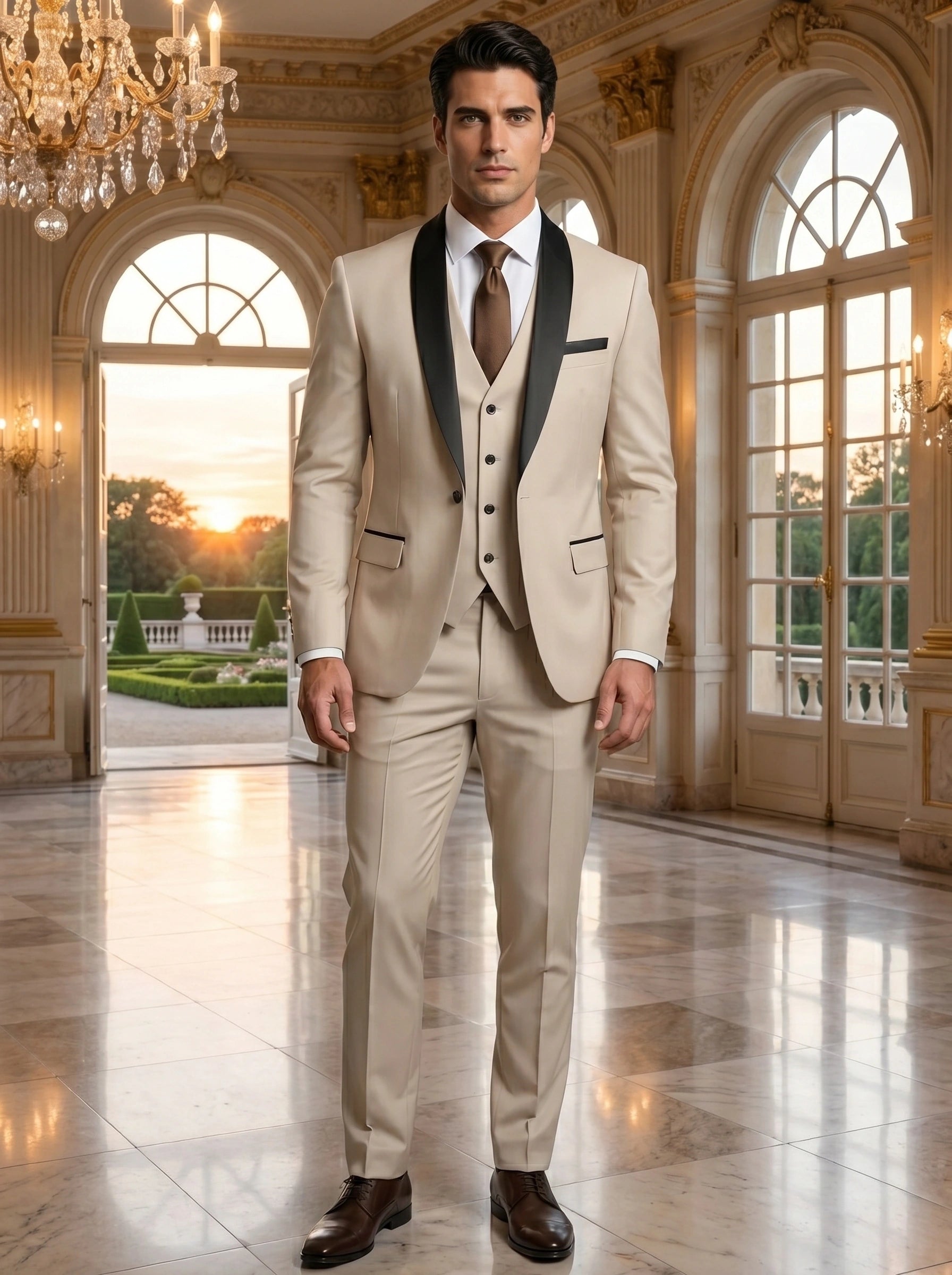 Liam Mens Elegant Tailored Wedding Suit