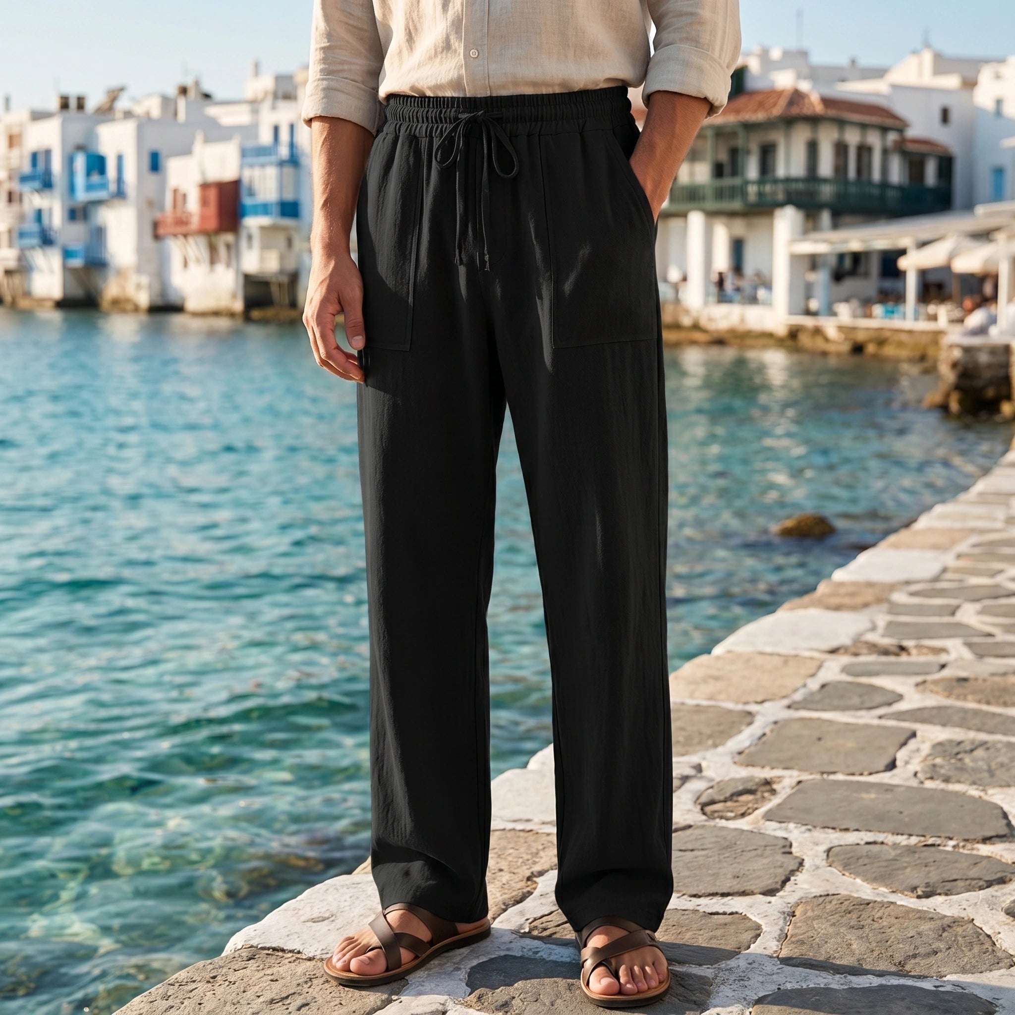 Liam Mens Effortless Lightweight Summer Linen Pants