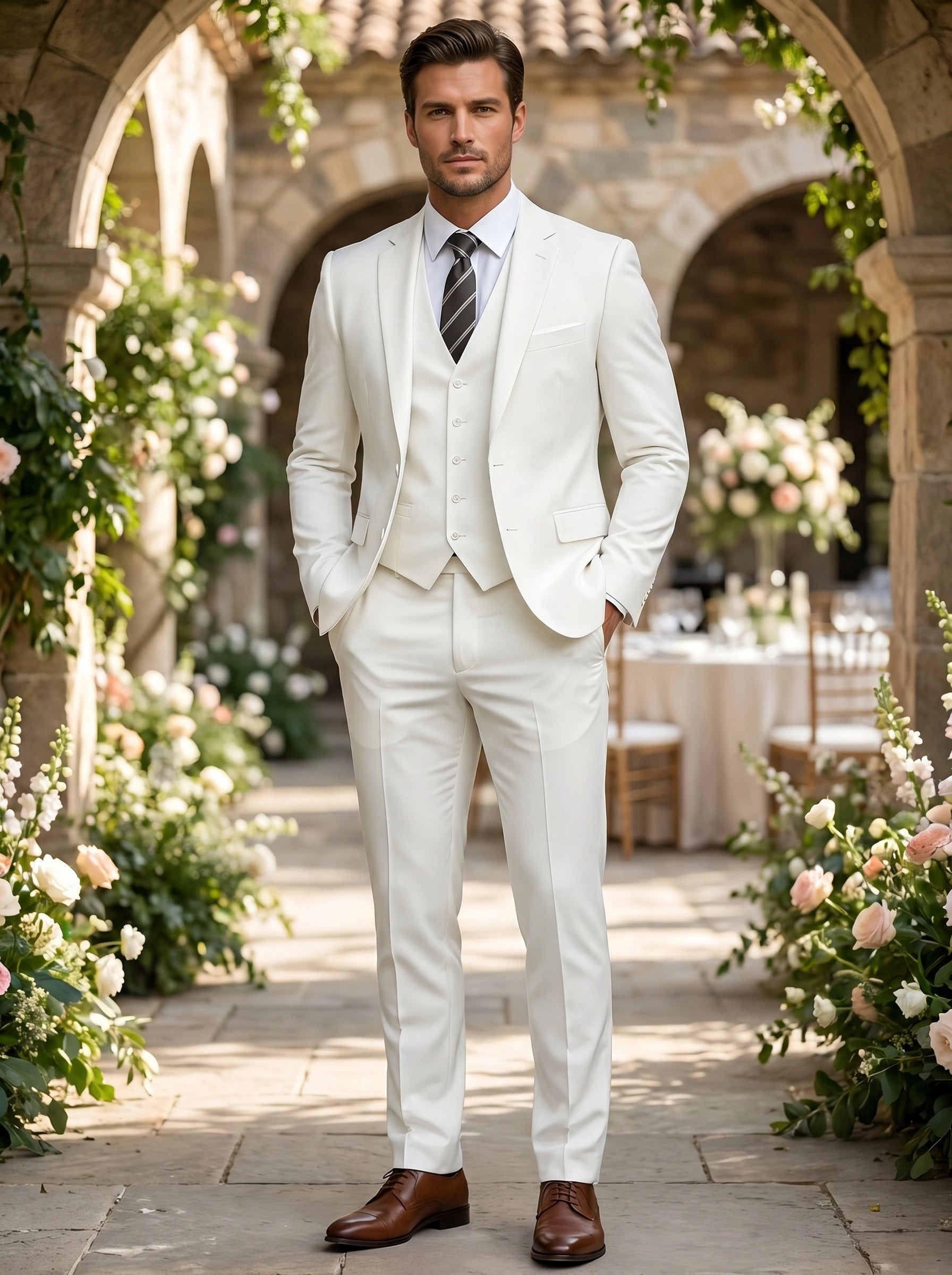 Liam Mens Elegant Tailored Wedding Suit