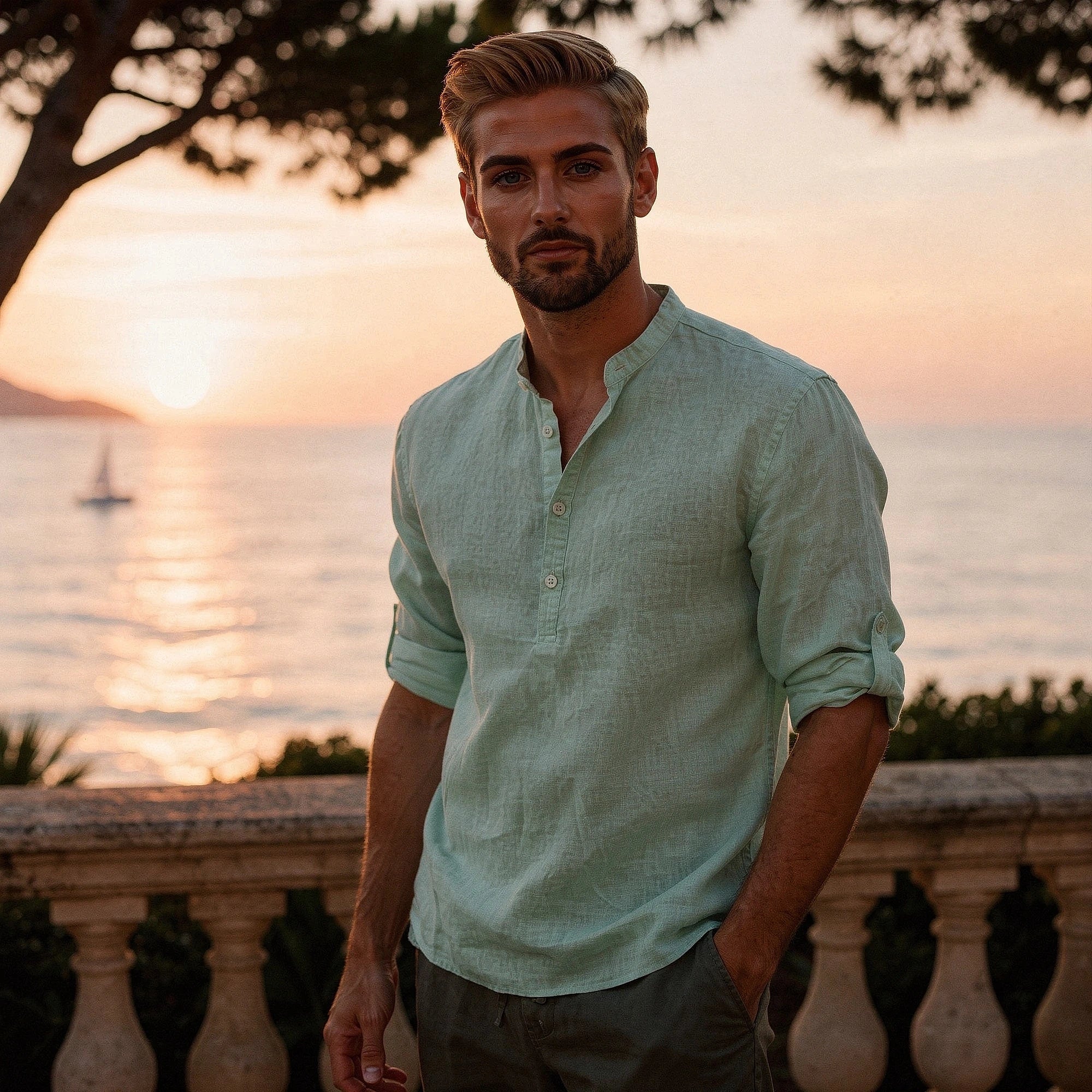 View of a relaxed fit autumn shirt in deep burgundy, featuring a soft cotton material and subtle plaid pattern