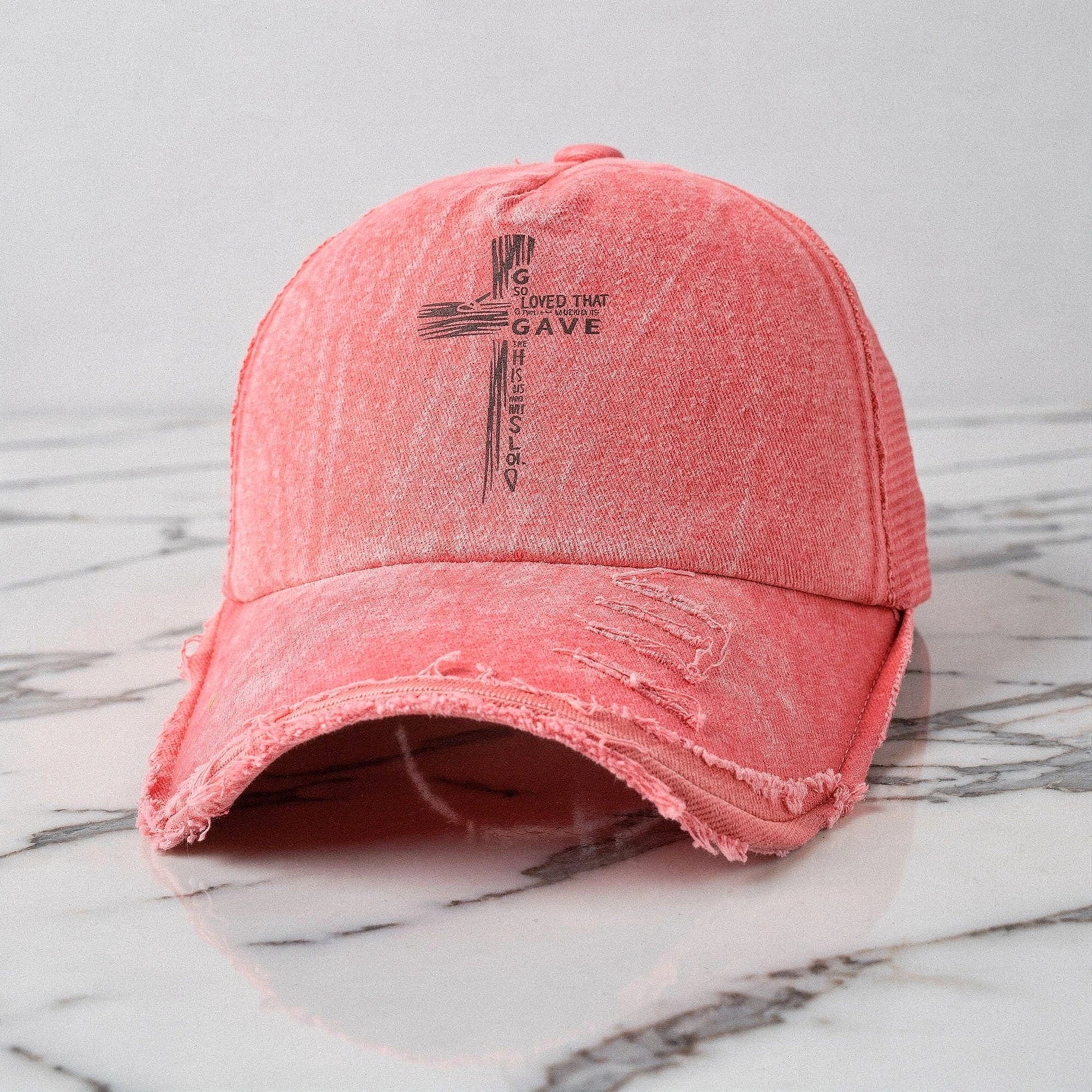 View of a stylish women's summer baseball cap in light beige, made