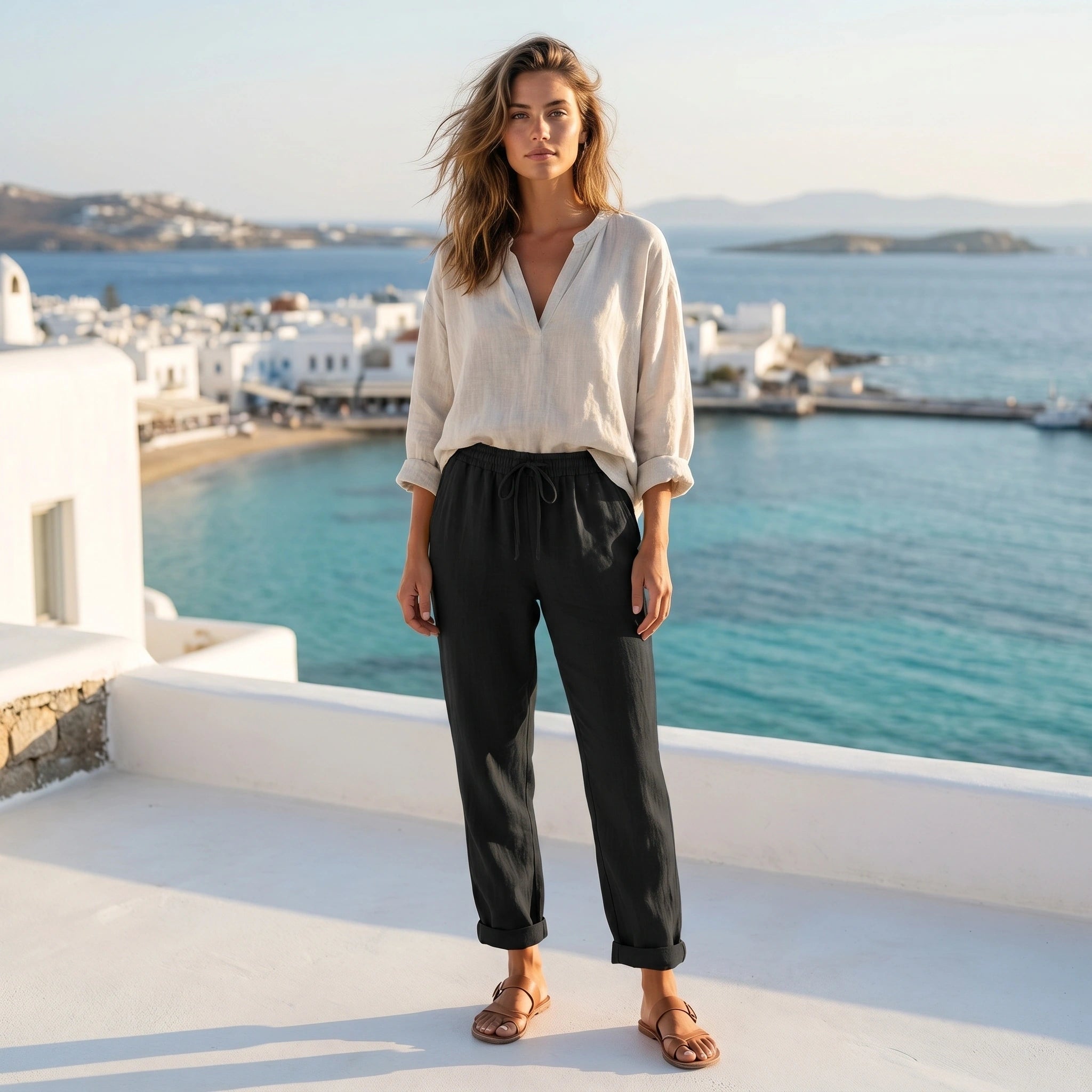 Mia Womens Effortless Chic Summer Trousers