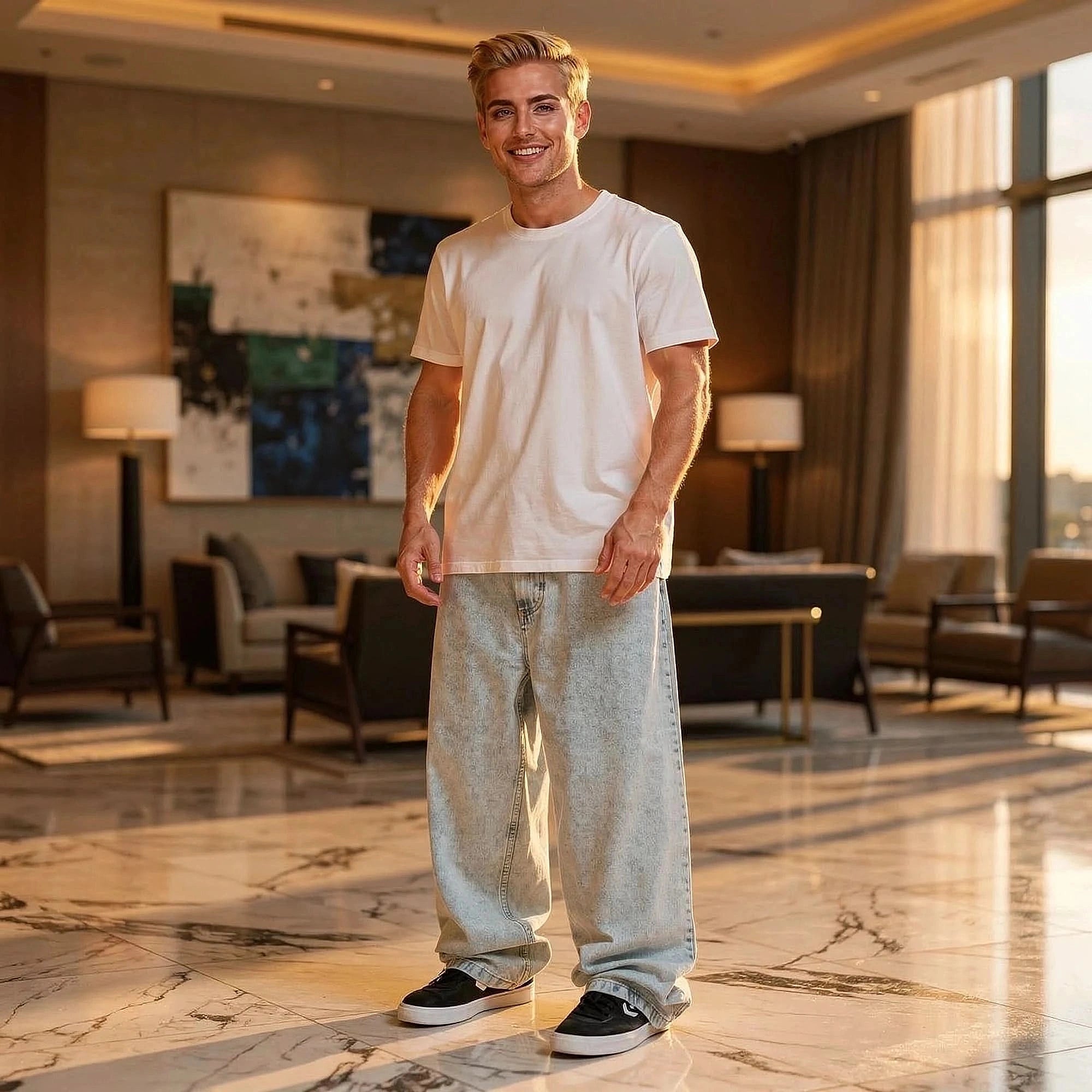 Liam Relaxed Wide Leg Denim Pants