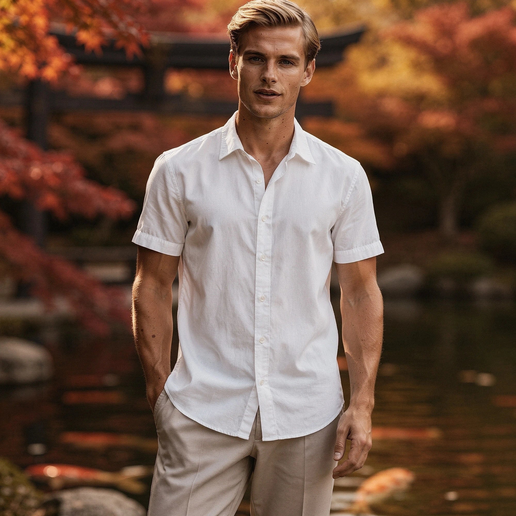 Light gray long sleeve crew neck casual shirt made of soft cotton, featuring a relaxed fit and simple design, view