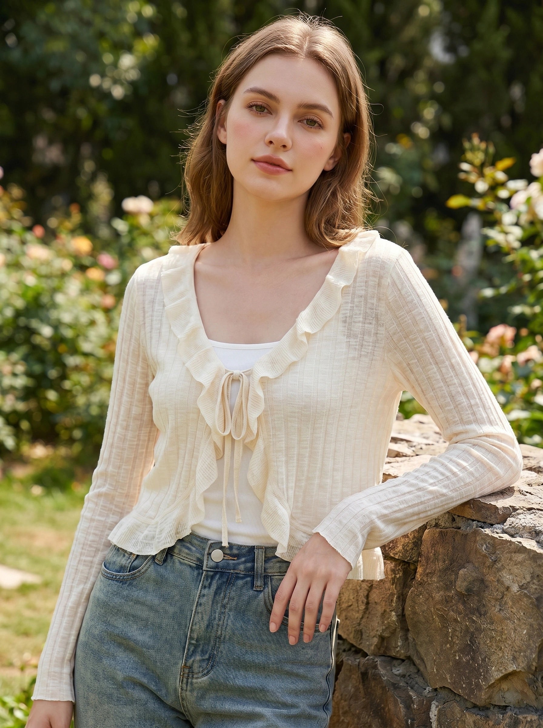 Mia Womens Lightweight Charming Summer Crop Top