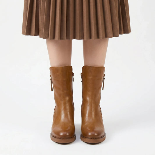 Close up view of the Womens Streamlined Ankle Boots showing premium fabric, intricate stitching, and a sleek silhouette against a neutral background.