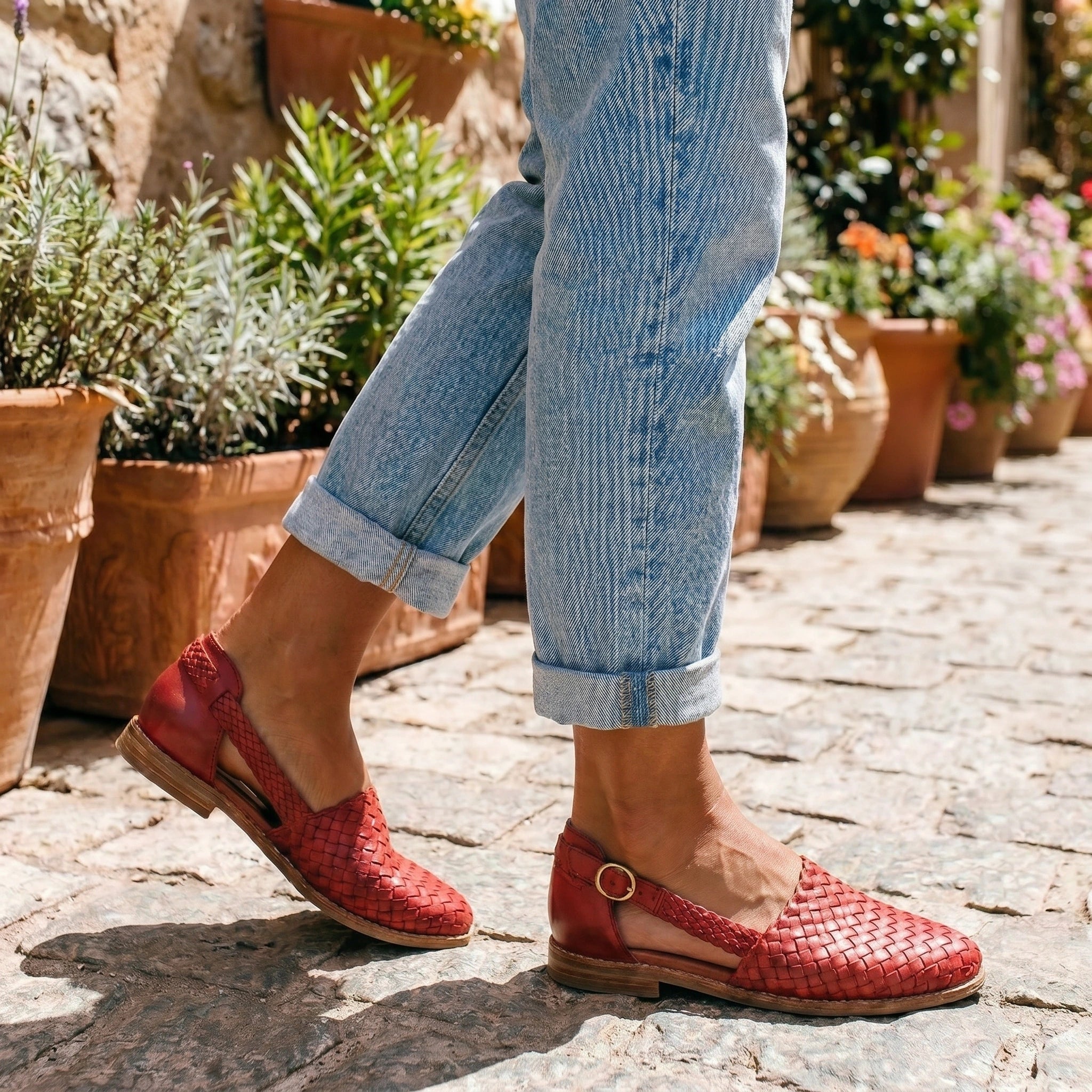 Close up view of the Womens Supportive Orthopedic Sandals showing the intricate stitching and soft fabric details for enhanced comfort and style.