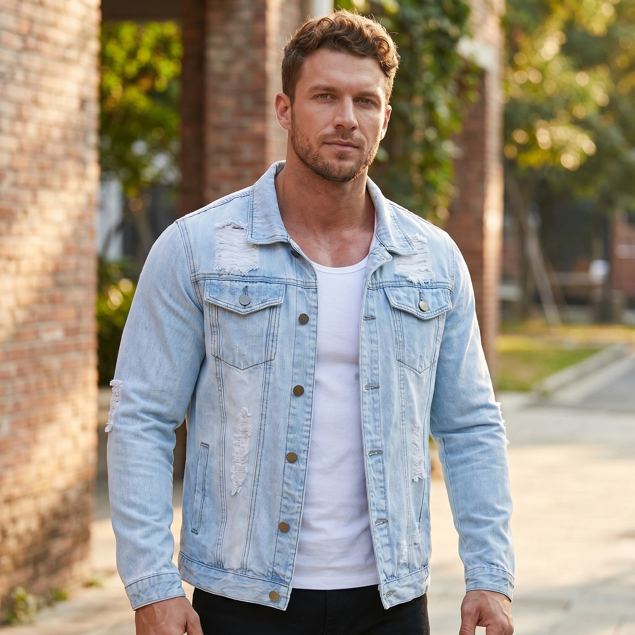 James Mens Classic Casual Spring Denim Jacket