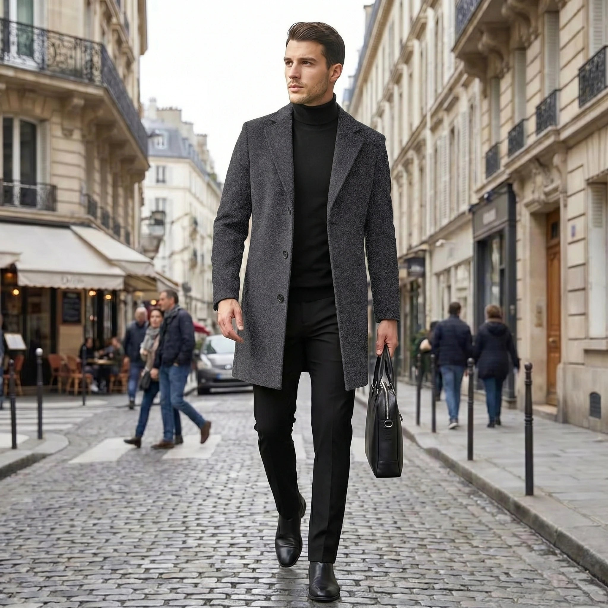 William Mens Stylish Tailored Autumn Trench Coat