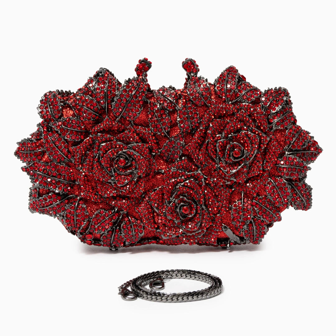 Elegant rose clutch bag made of soft leather, featuring a sleek design and subtle gold tone clasp, front view — 18 — view 18