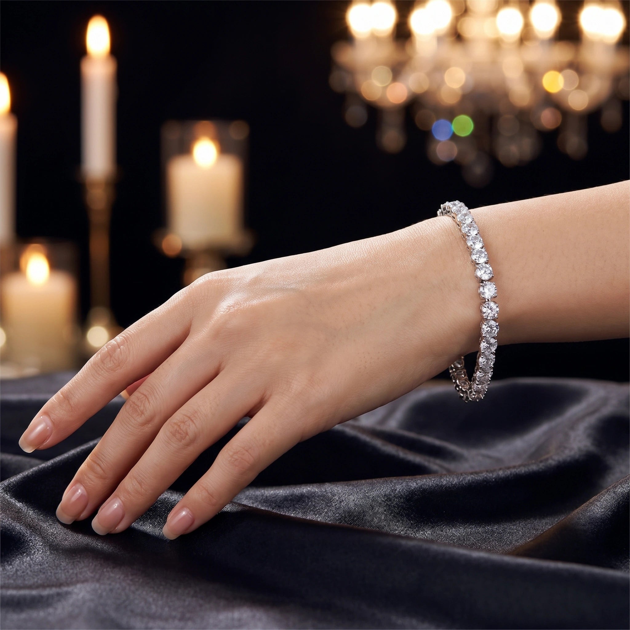 Close up view of the Womens Dazzling Jewellery Set showing intricate detailing, shimmering stones, and delicate craftsmanship against a soft neutral background.