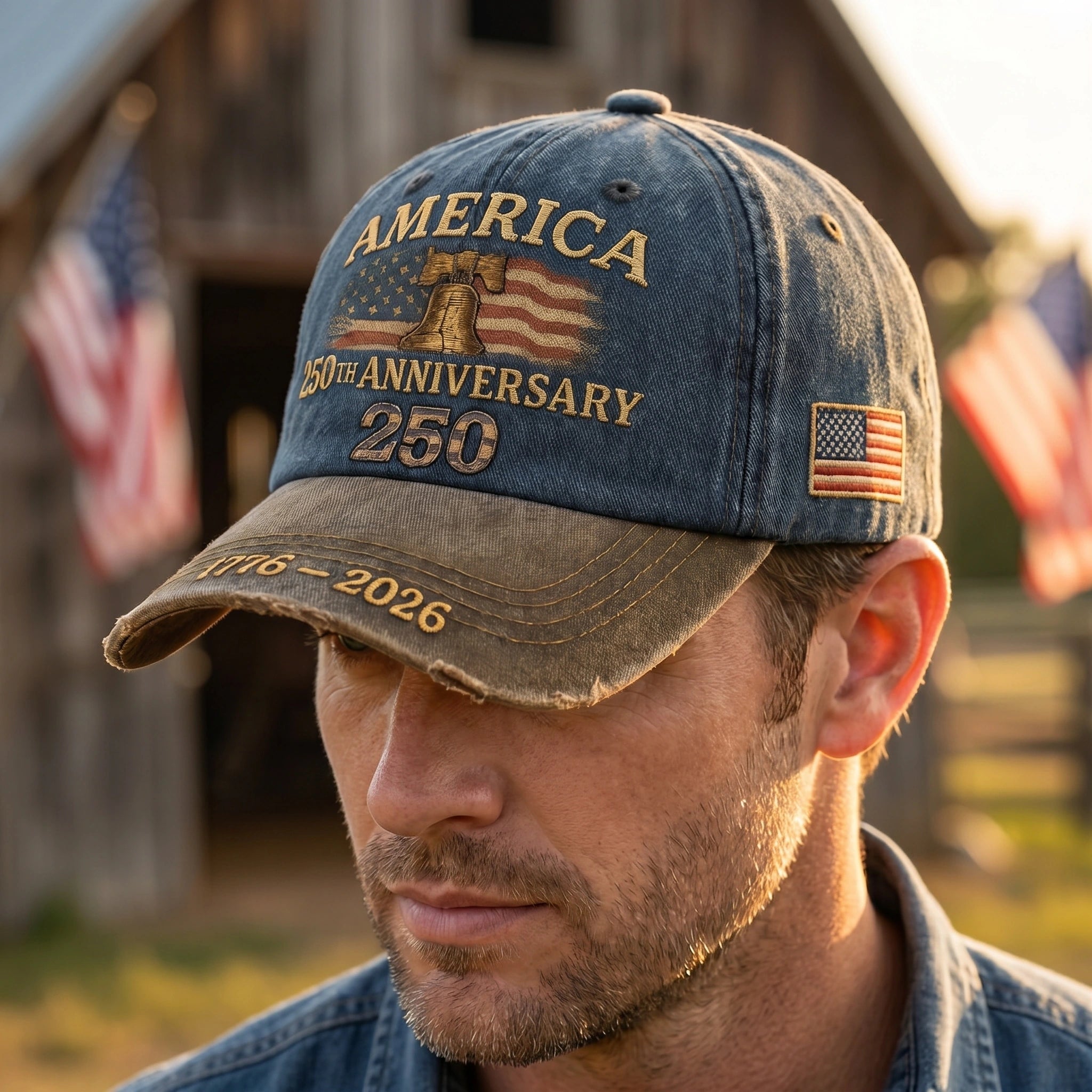 Andrew Vintage Adjustable Patriotic Baseball Cap