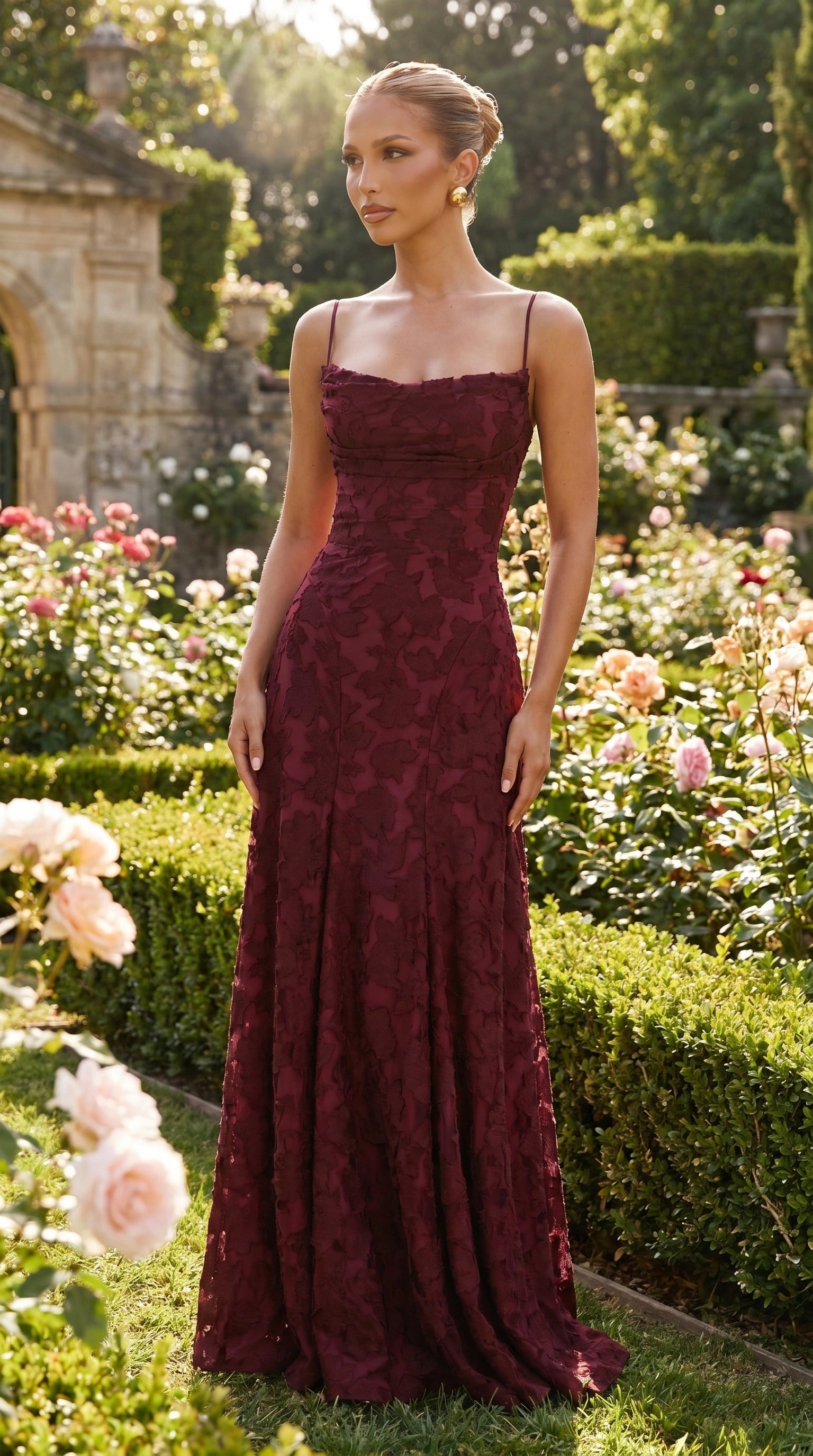 Mila Womens Elegant Flowy Maxi Dress