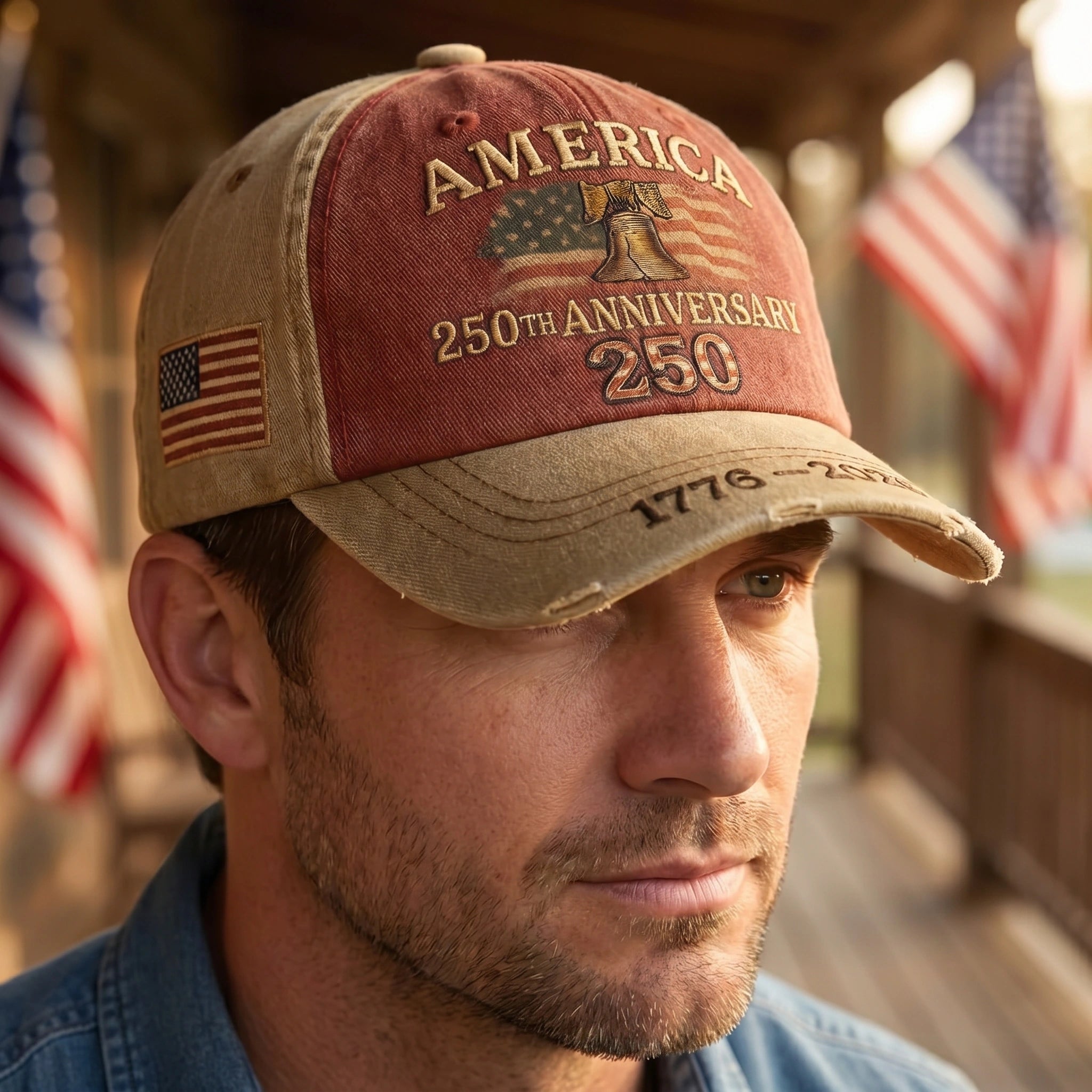 Andrew Vintage Adjustable Patriotic Baseball Cap
