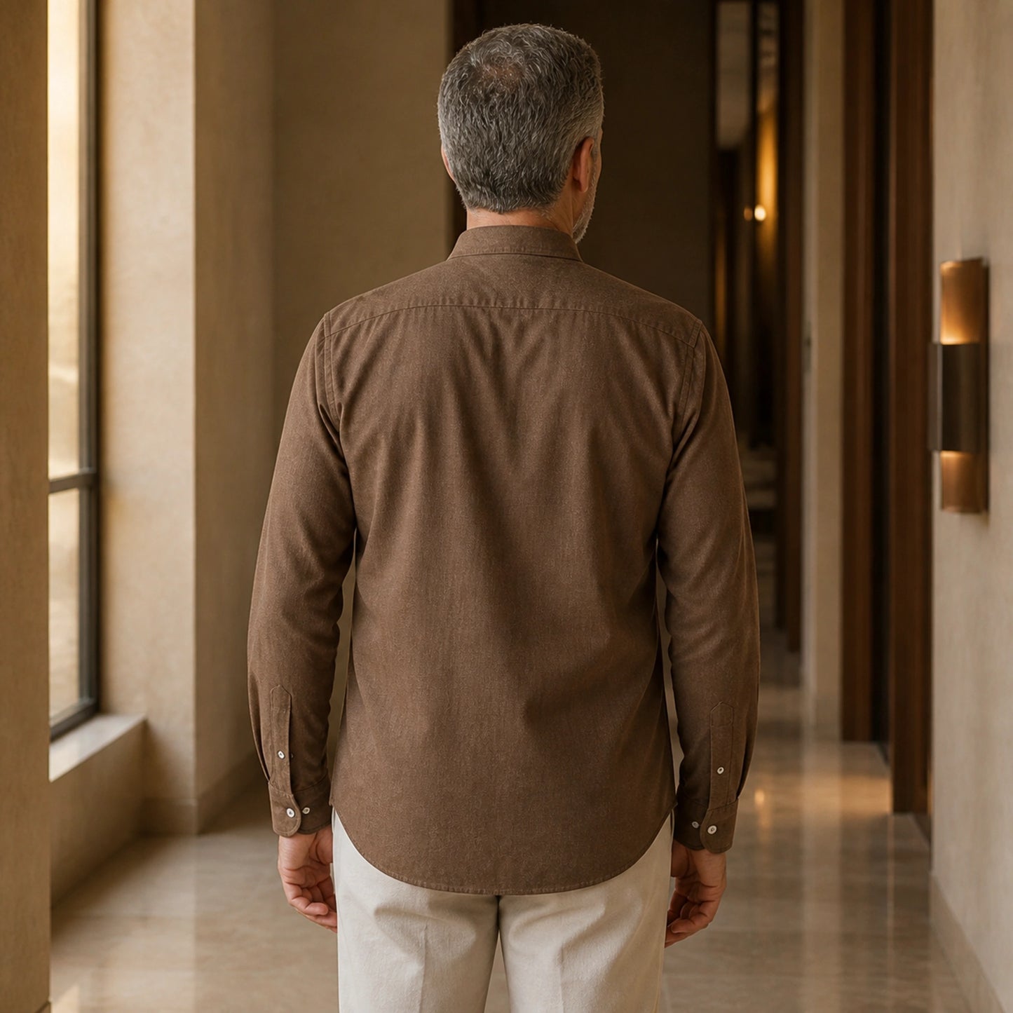 Professional mature man wearing the exact soft Oxford shirt — view 6