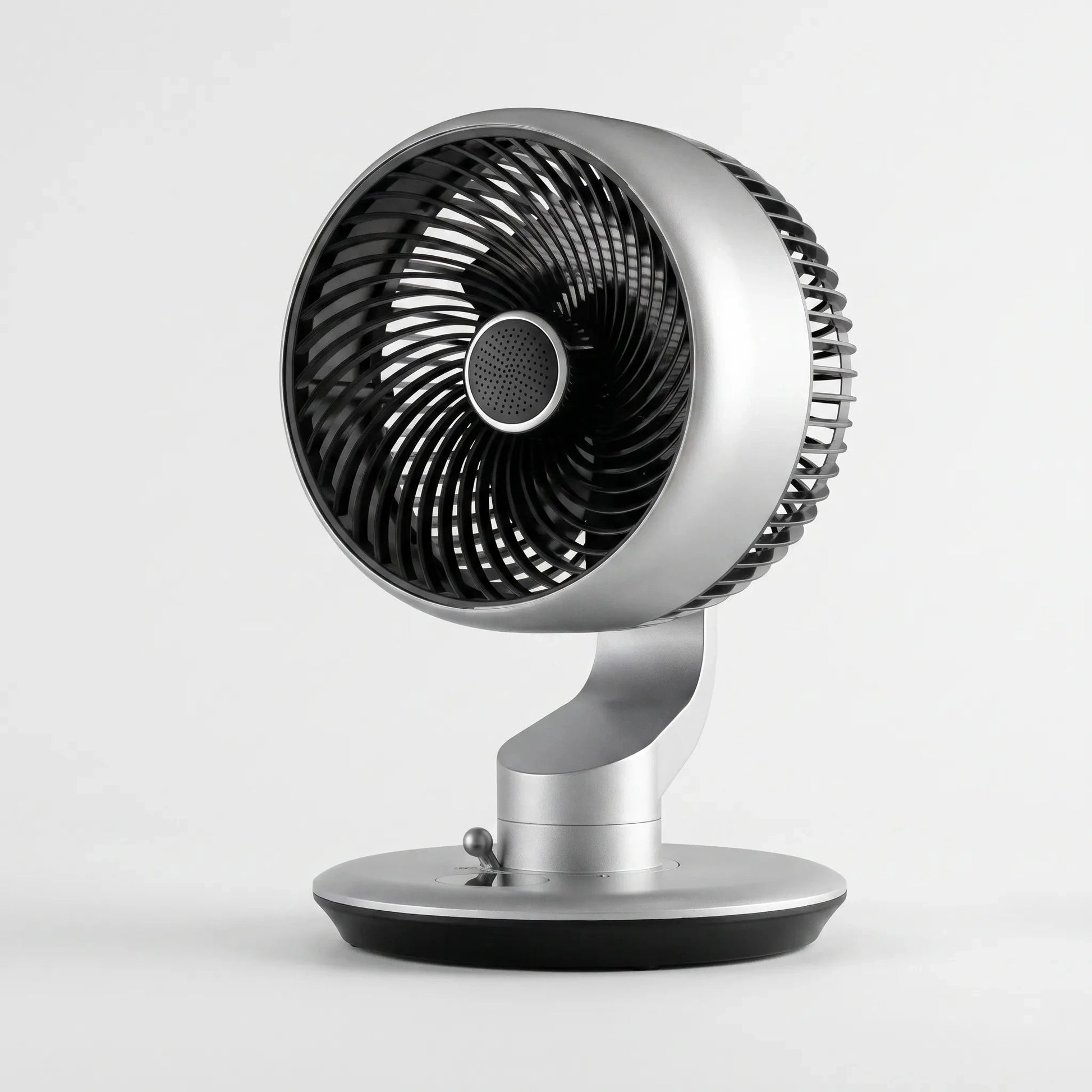 The view showcases the sleek design, adjustable airflow vents, and battery compartment for easy access and charging