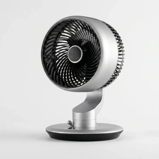 The view showcases the sleek design, adjustable airflow vents, and battery compartment for easy access and charging
