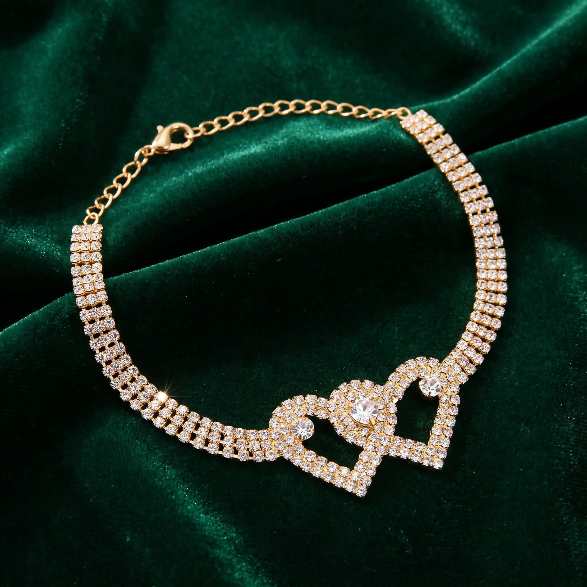 Close up view of the Womens Sparkling Anklet showing intricate detailing and shimmering embellishments, set against a soft, neutral background.
