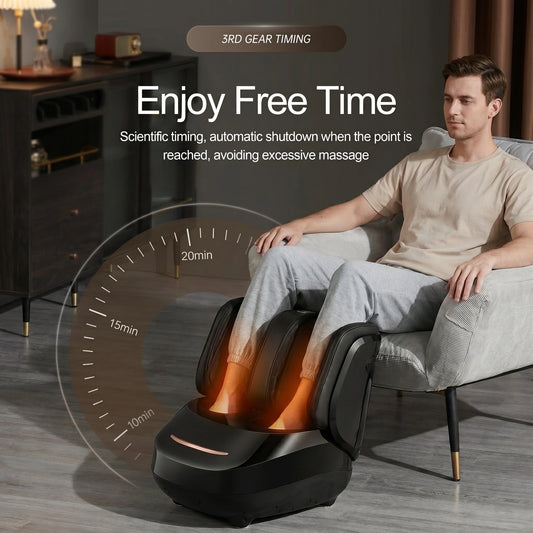 Back view of the Soothing Heated Electric Foot Massager Machine showing its sleek design, soft fabric texture, and ergonomic construction for enhanced comfort.