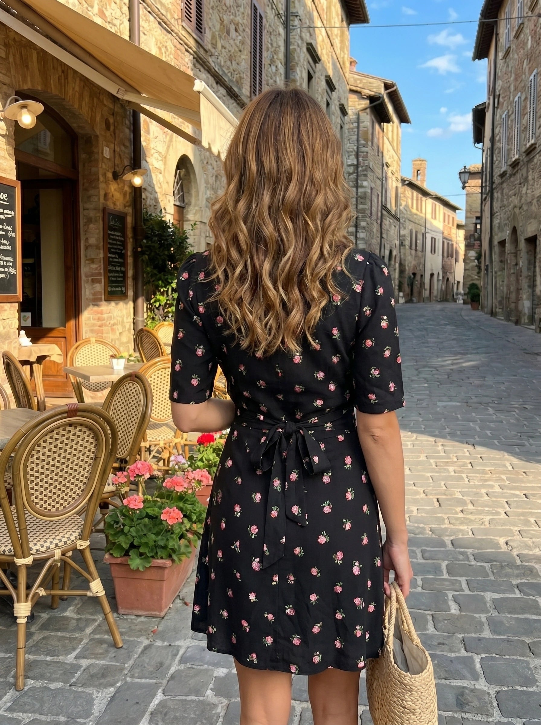 Close up view of the Womens Slim Summer Dress showing the smooth fabric, precise stitching, and delicate details, perfect for summer parties and holidays.