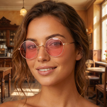 Close up view of the Womens Vintage Polarized Sunglasses showing intricate detailing and design, perfect for enhancing summer outfits.