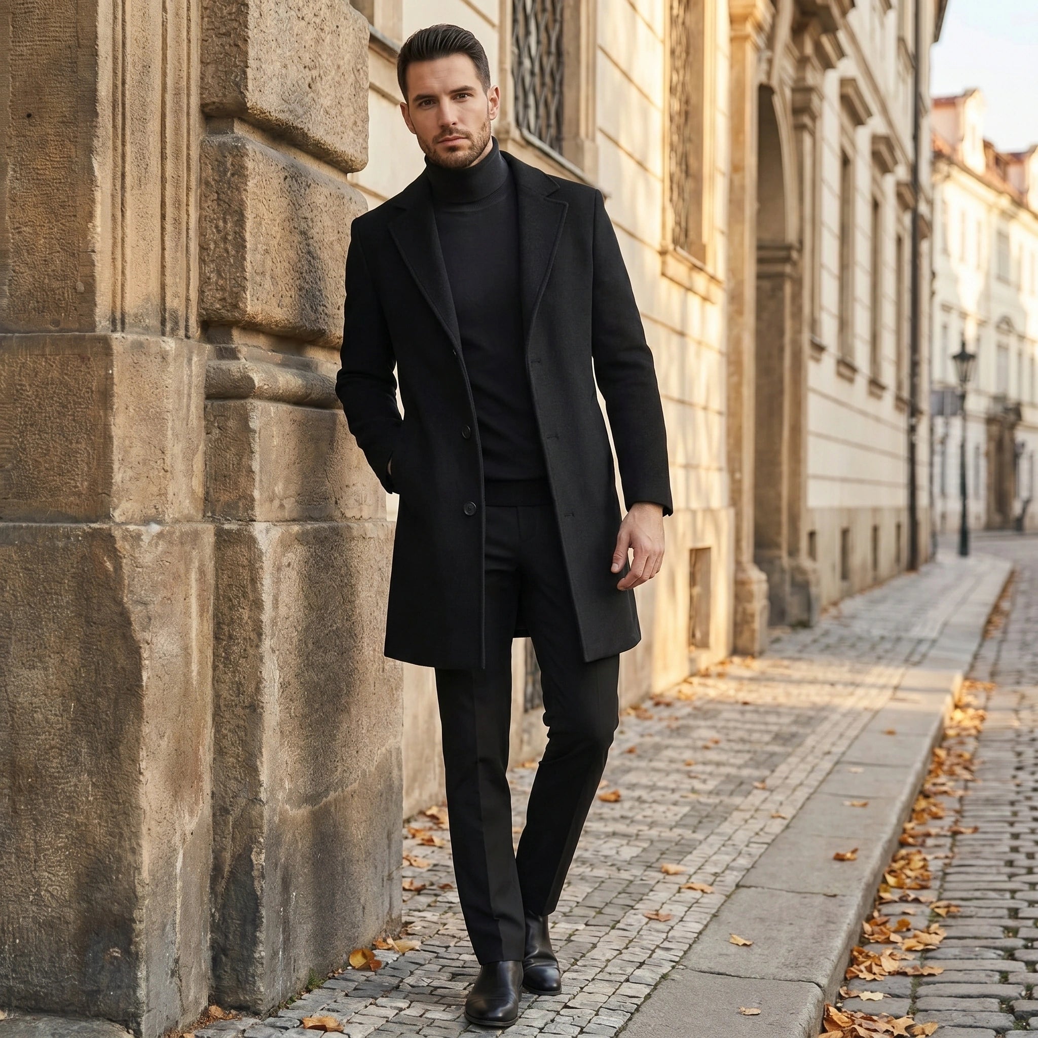 William Mens Stylish Tailored Autumn Trench Coat