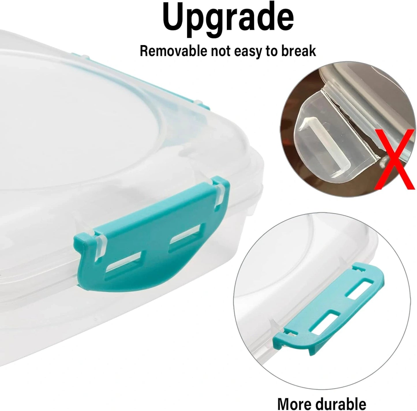 View of a sleek BPA free airtight lunch box set in vibrant colors, showcasing the secure locking mechanism and spacious compartments
