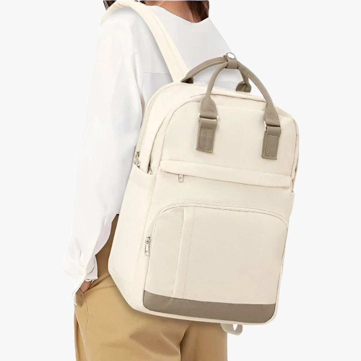 Urban Style Waterproof Backpack Mira Beige Nora Luxe