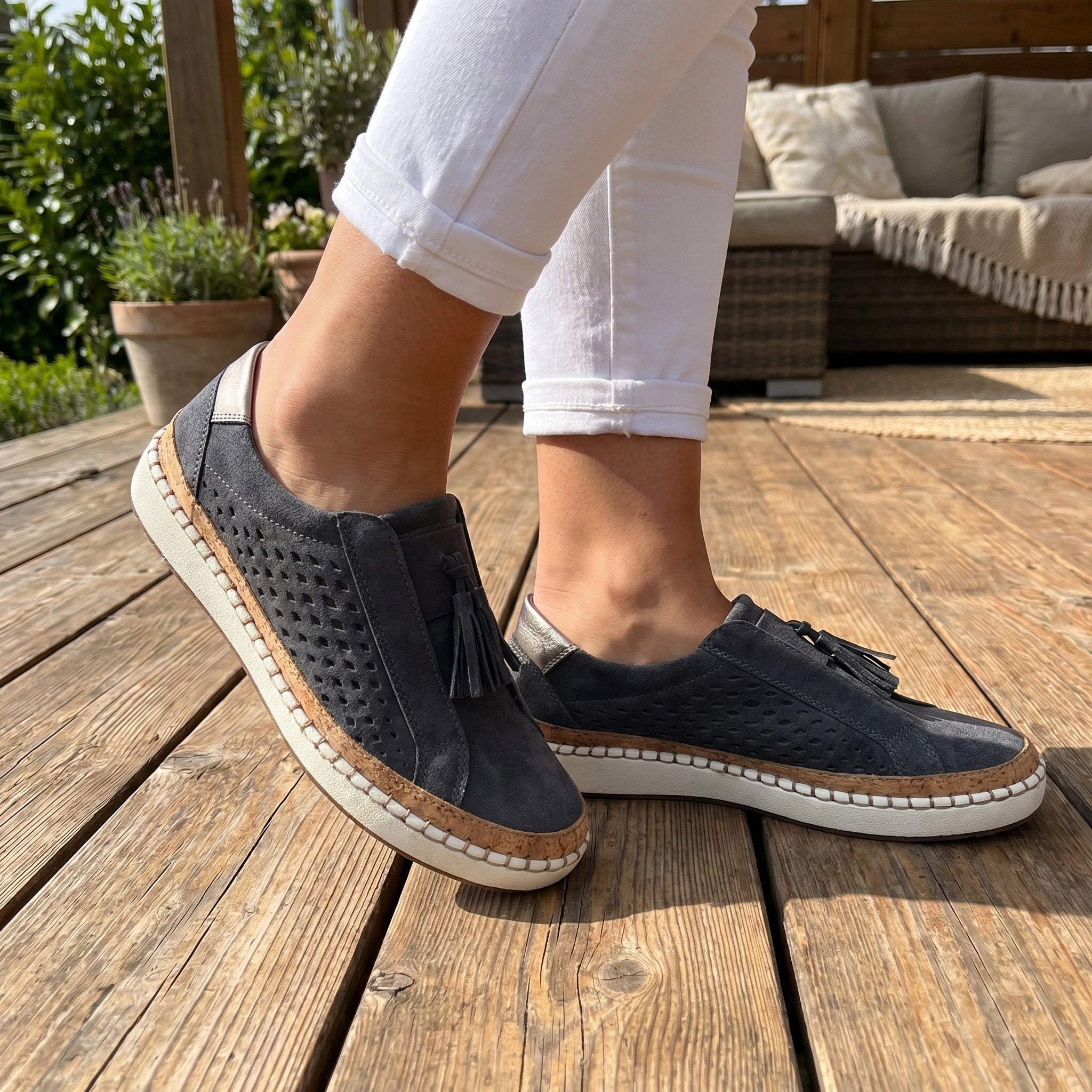 Amelia Womens Sleek Breathable Slip Ons