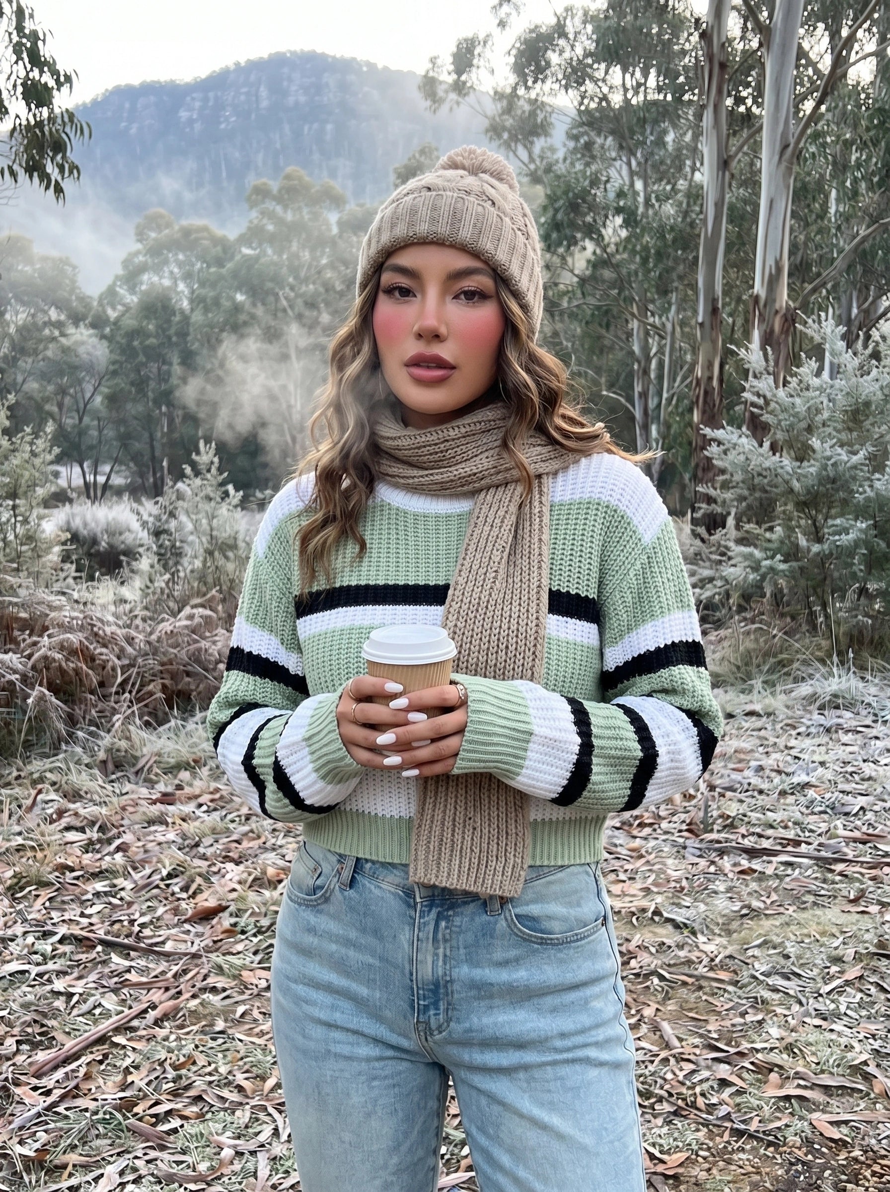 Isabella Womens Cozy Color Block Sweater