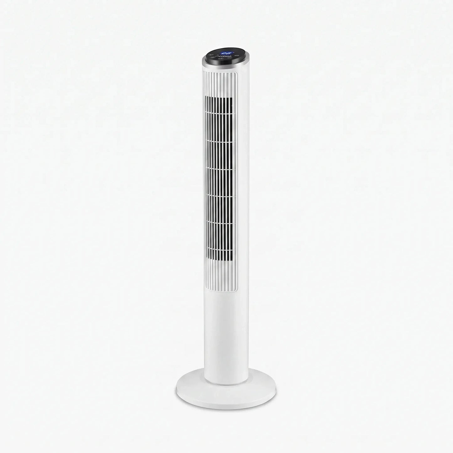 Of the fan's touch control panel highlighting intuitive icons for temperature and airflow settings