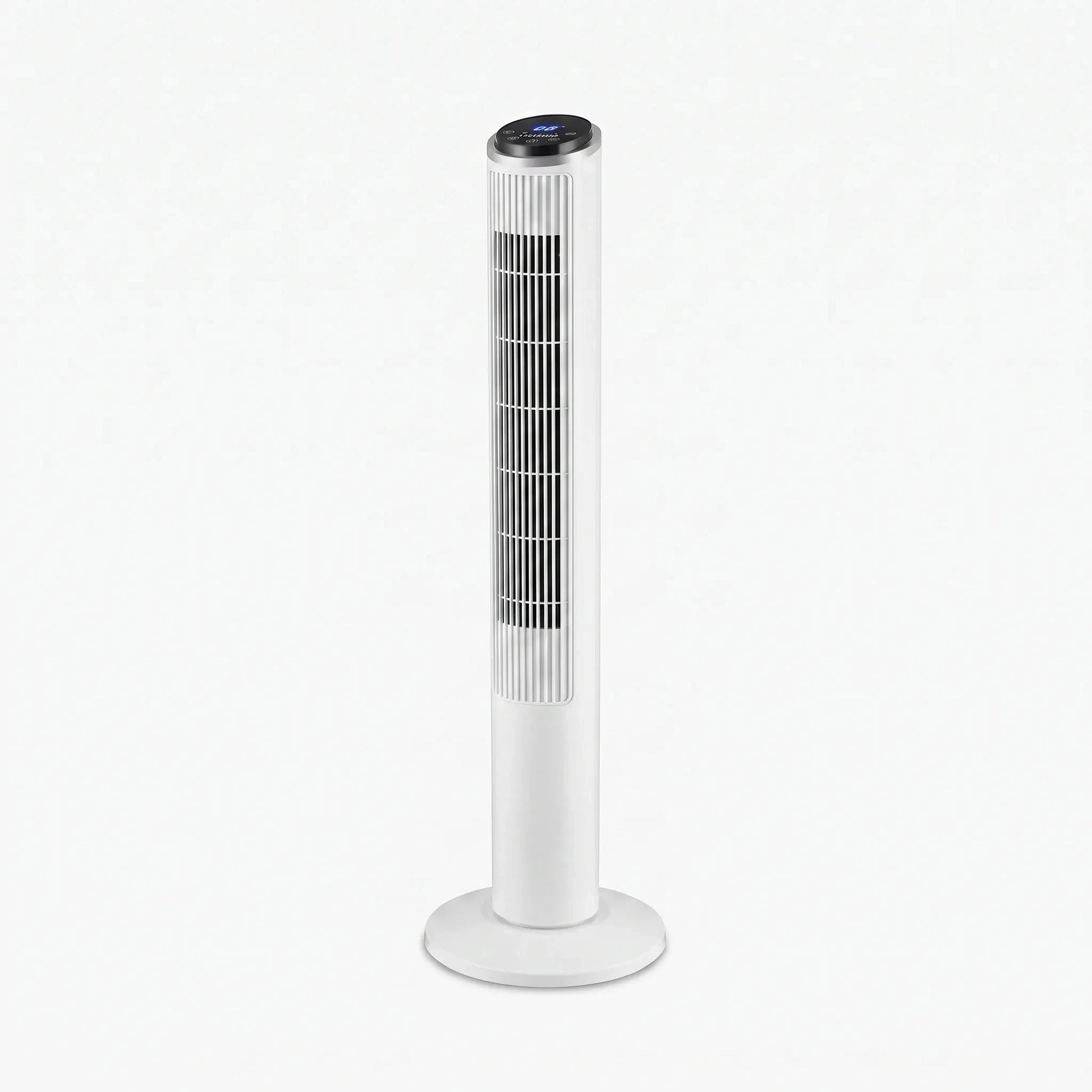 Of the fan's touch control panel highlighting intuitive icons for temperature and airflow settings