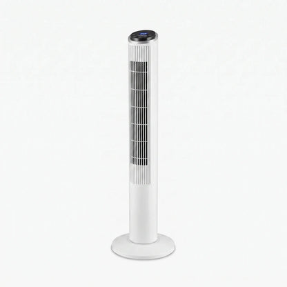 Of the fan's touch control panel highlighting intuitive icons for temperature and airflow settings