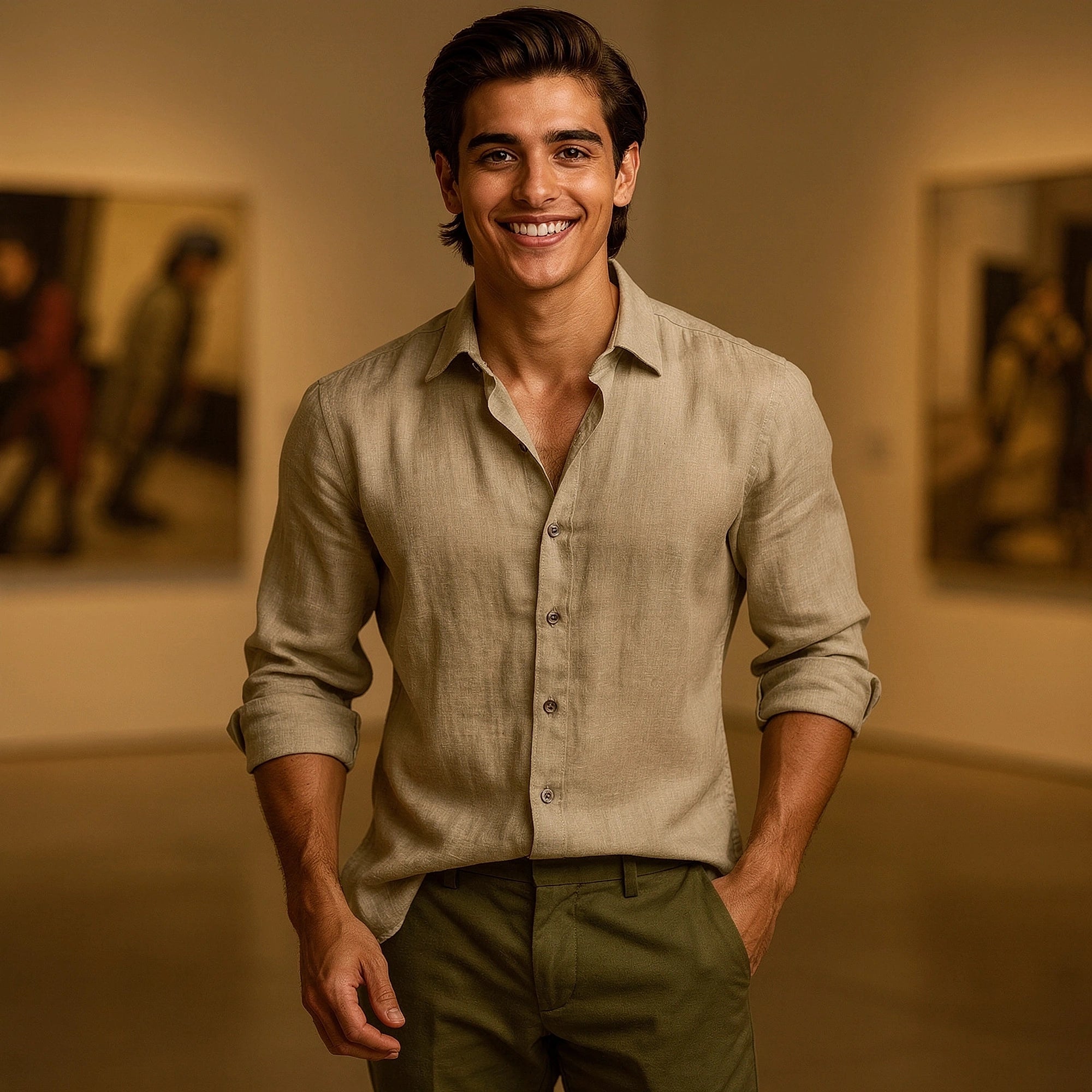 View of a light blue vintage button up shirt made from soft cotton, featuring a classic collar and subtle texture