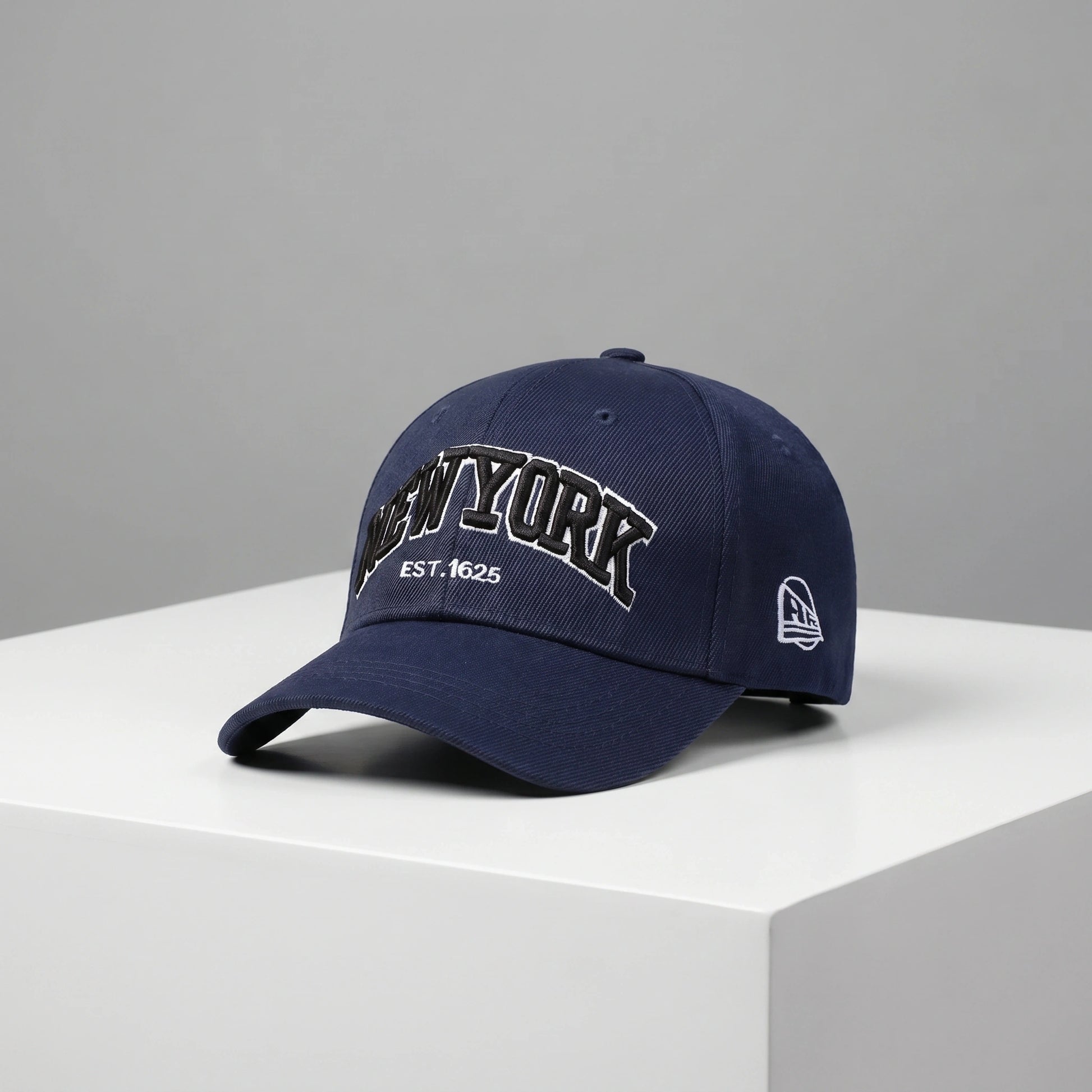 Close up view showing the durable polyester fabric and precise stitching of the adjustable baseball cap, showing its quality and attention to .