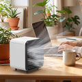 Close up view of the Compact Rechargeable USB Air Conditioner Fan showing its sleek design, textured surface, and precise stitching details against a neutral background.