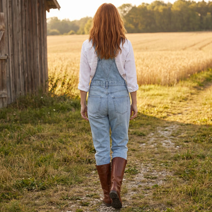 Close up view of the women's effortless jumpsuit showing the soft fabric texture and meticulous stitching details in a , versatile design.